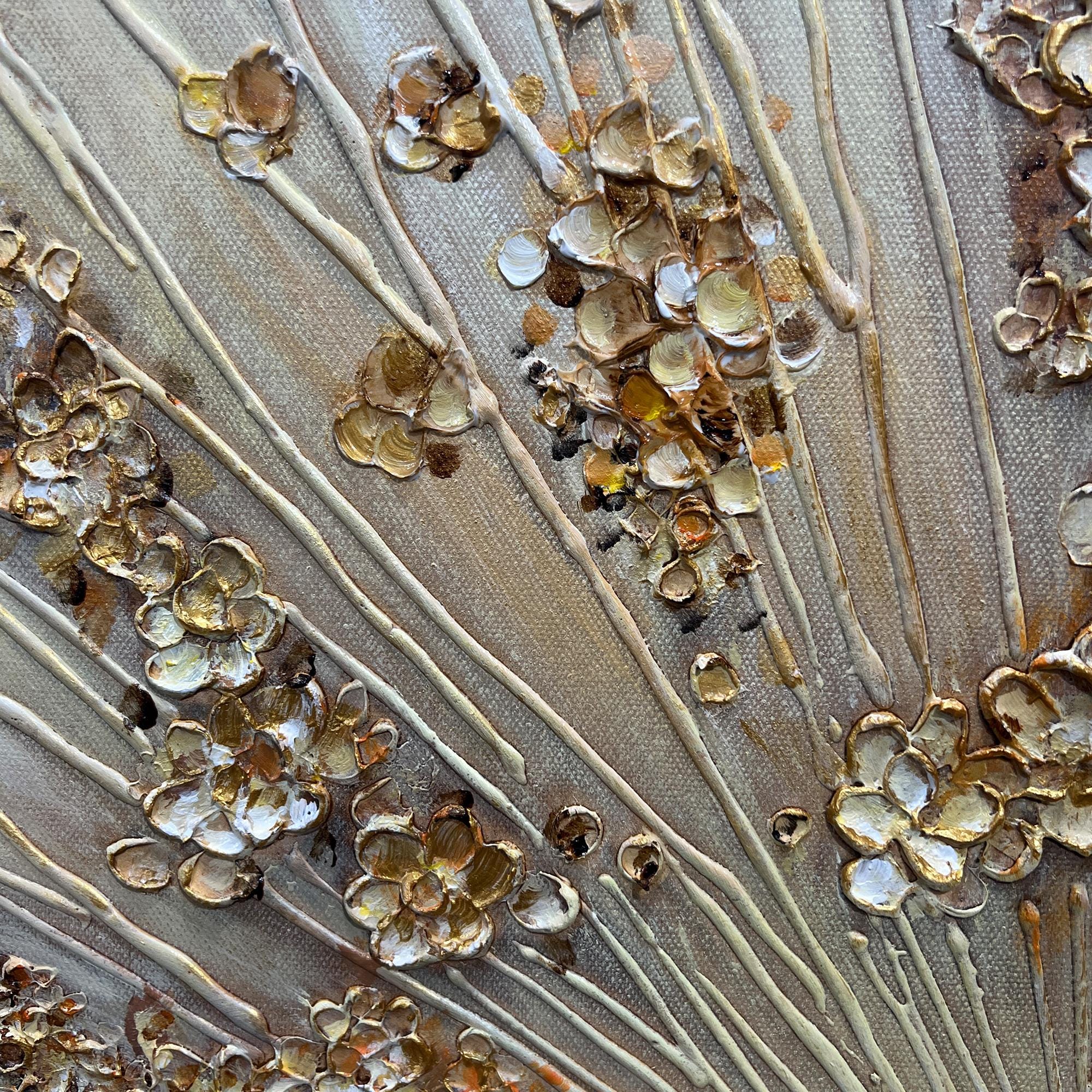 Golden Radiance – Luxurious Floral Burst 3D Canvas