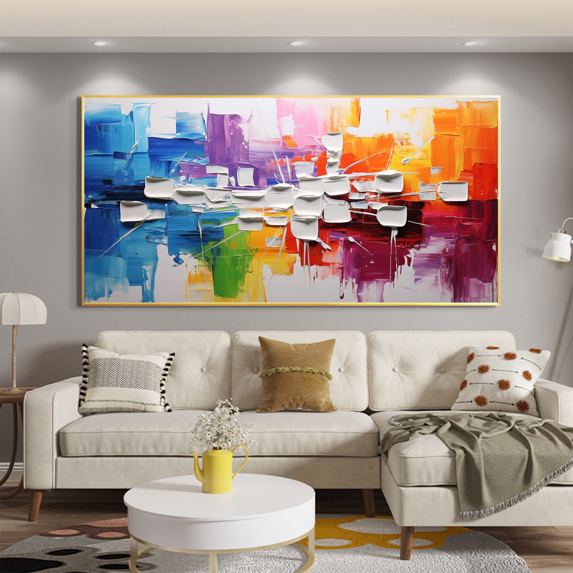 Chromatic Pulse – Modern Abstract 3D Textured Wall Art