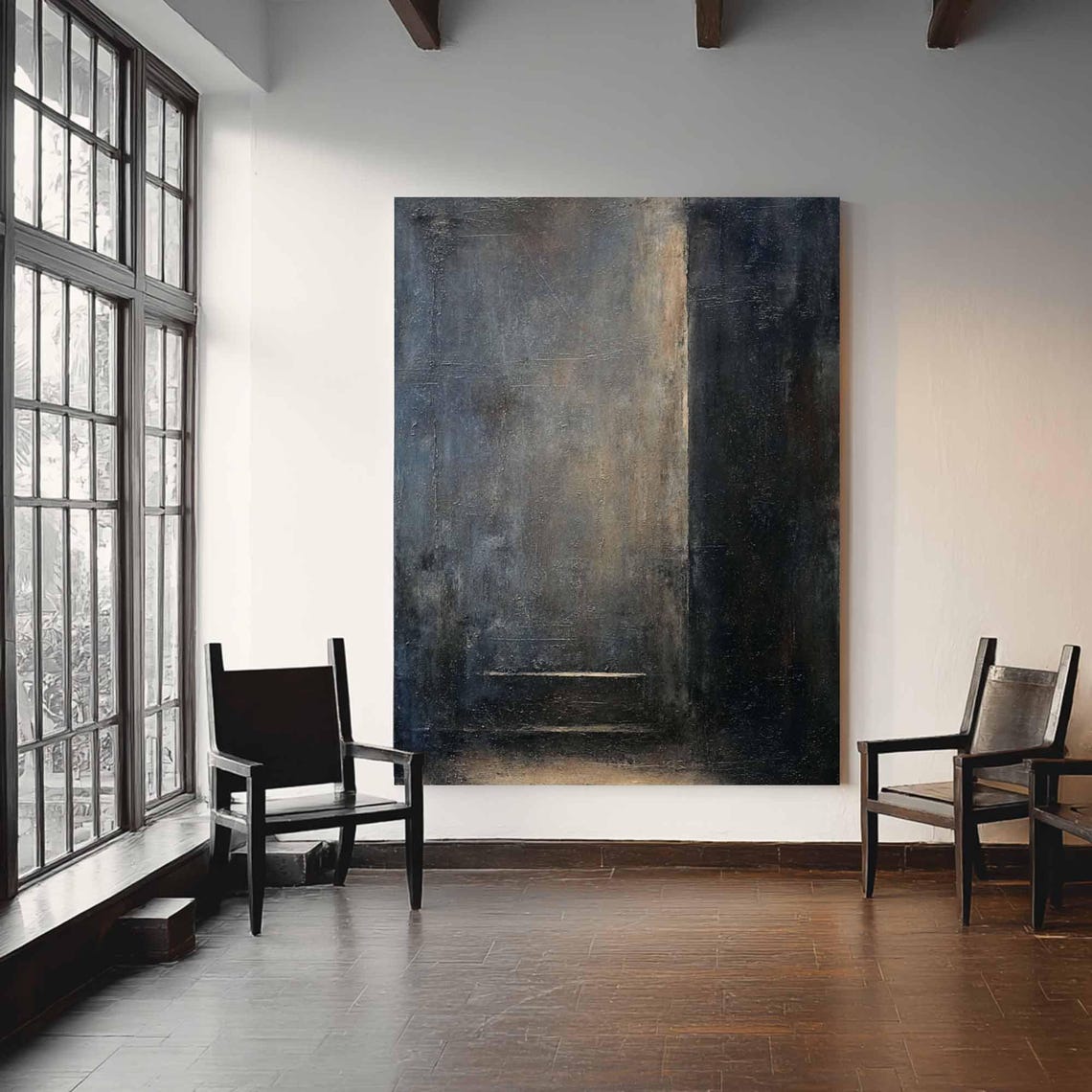 Silent Passage – Large Minimalist Abstract Oil Painting for Modern Interiors