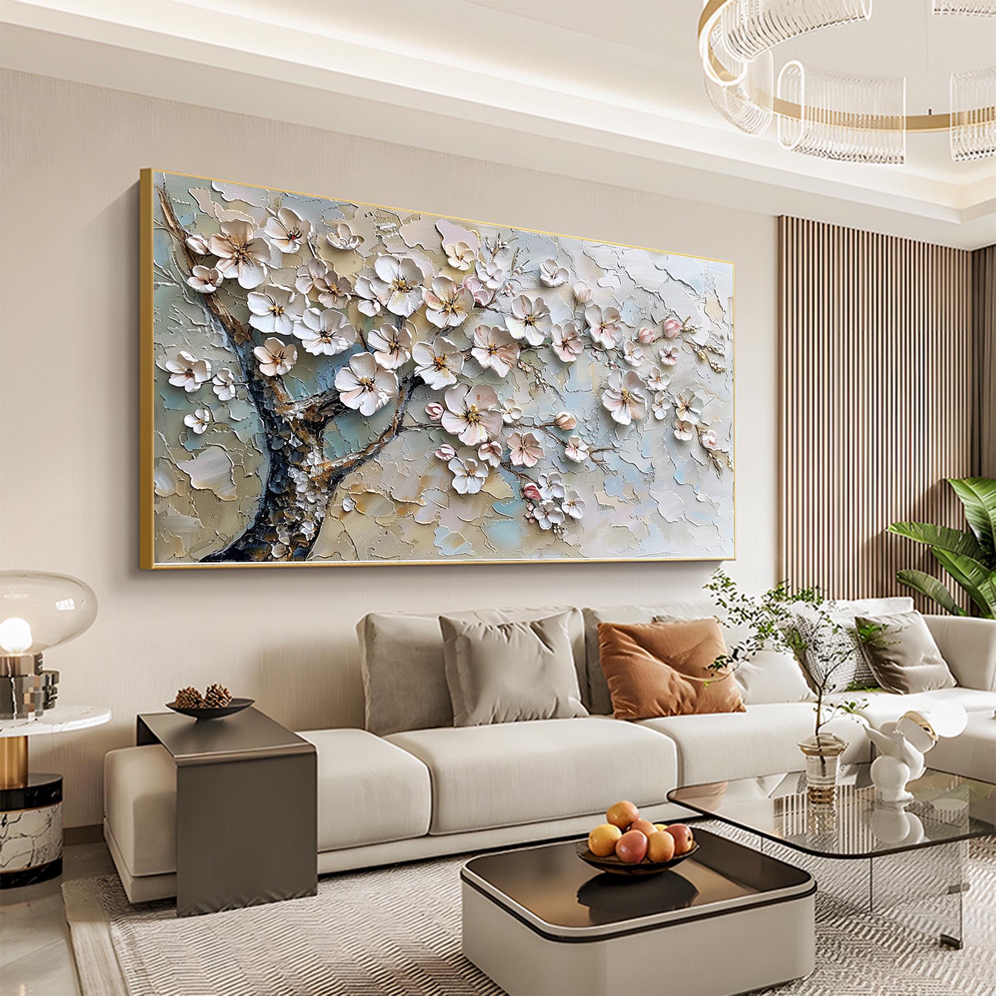 Blossom Grace – Textured Floral Oil Painting