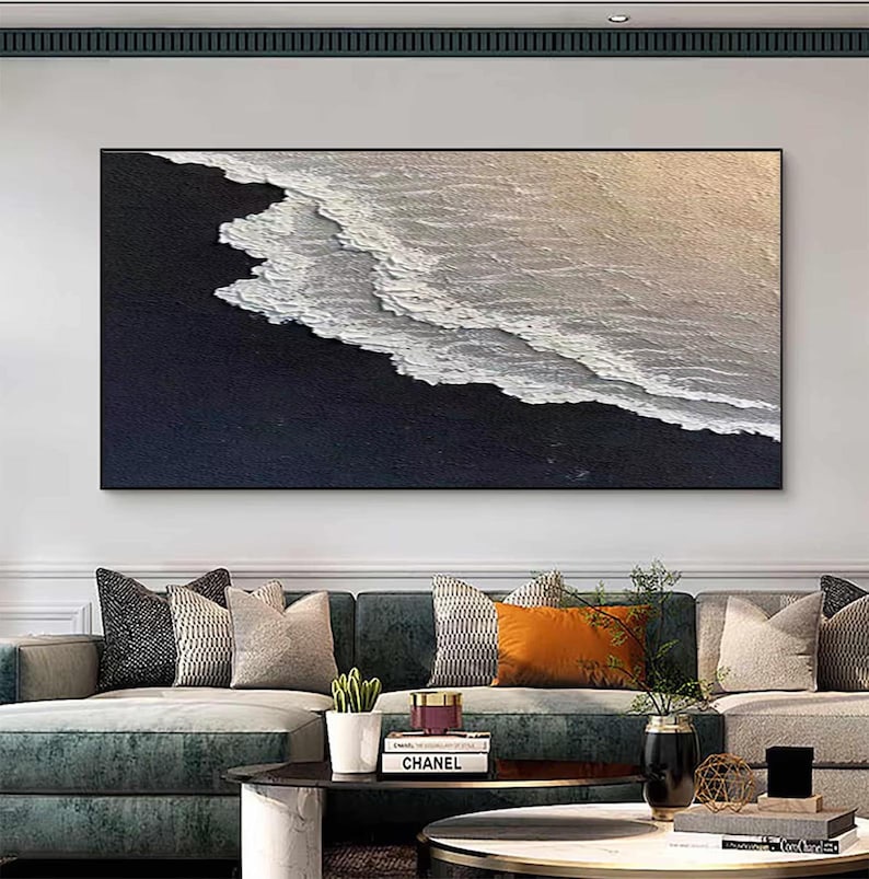 Eternal Tide — Textured Abstract Seascape Oil Painting, Modern Coastal Wall Art