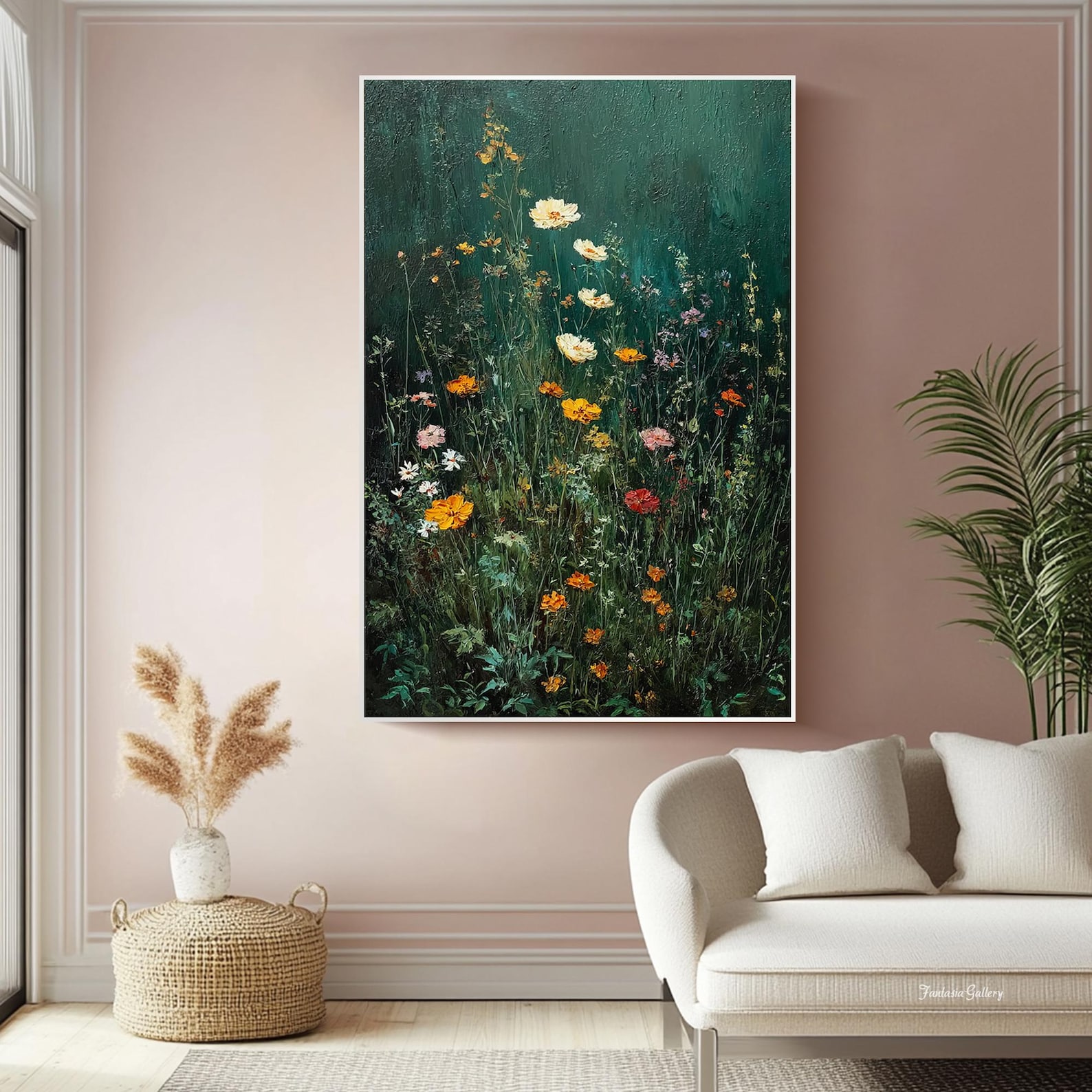 Whispers of Meadow – Textured Wildflower Oil Painting