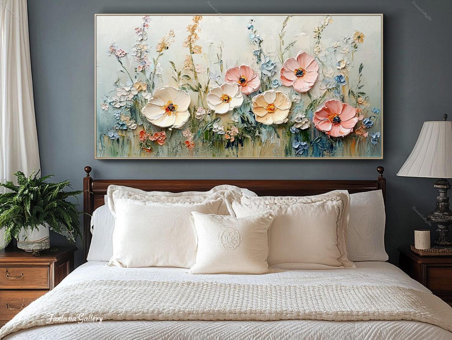 Petals of Calm – Textured Floral Oil Painting