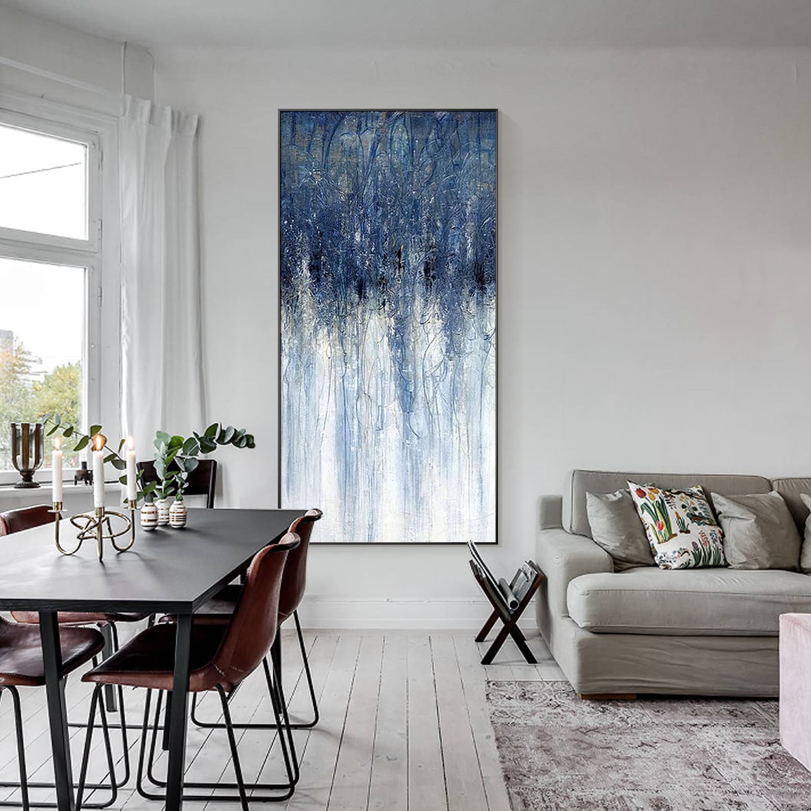 Silent Drift – Textured Blue Abstract Oil Painting