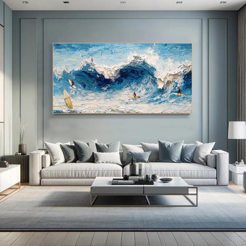 Ocean Waves: Surfer’s Dream Textured Art