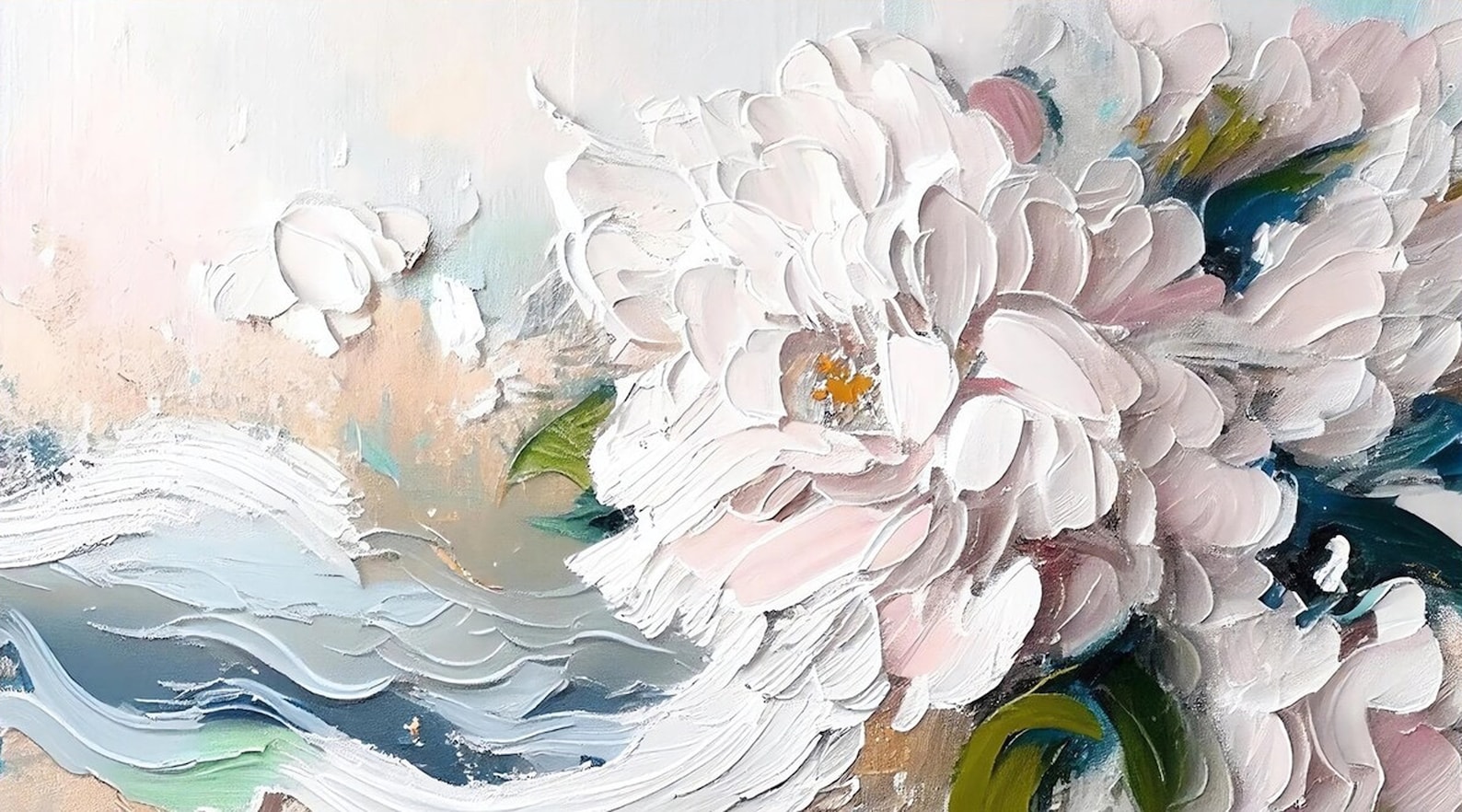Blossoming Elegance: Textured Peony Art