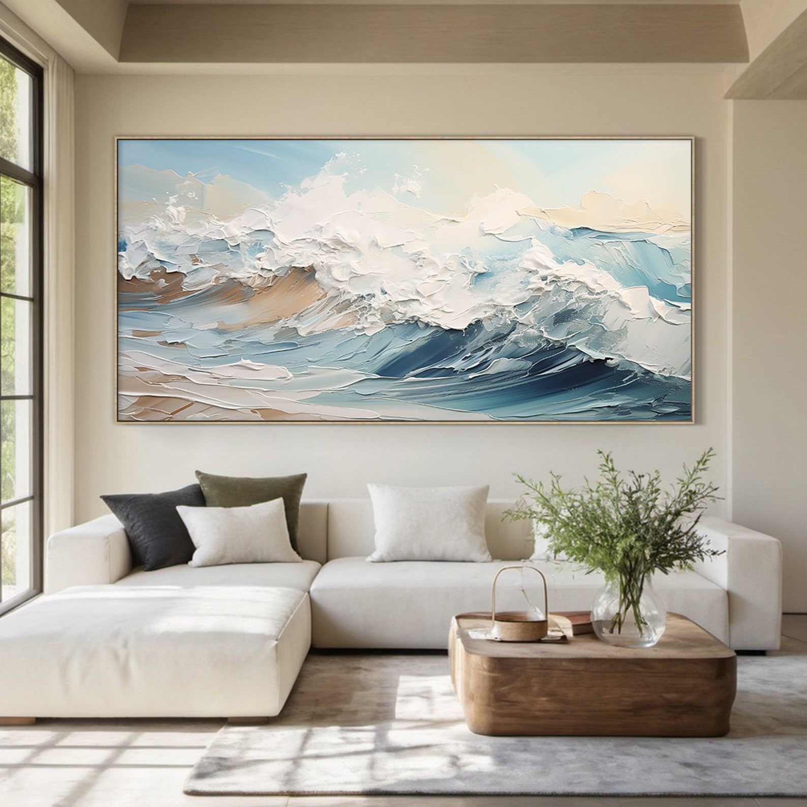 Ocean Breeze: Textured Wave Art