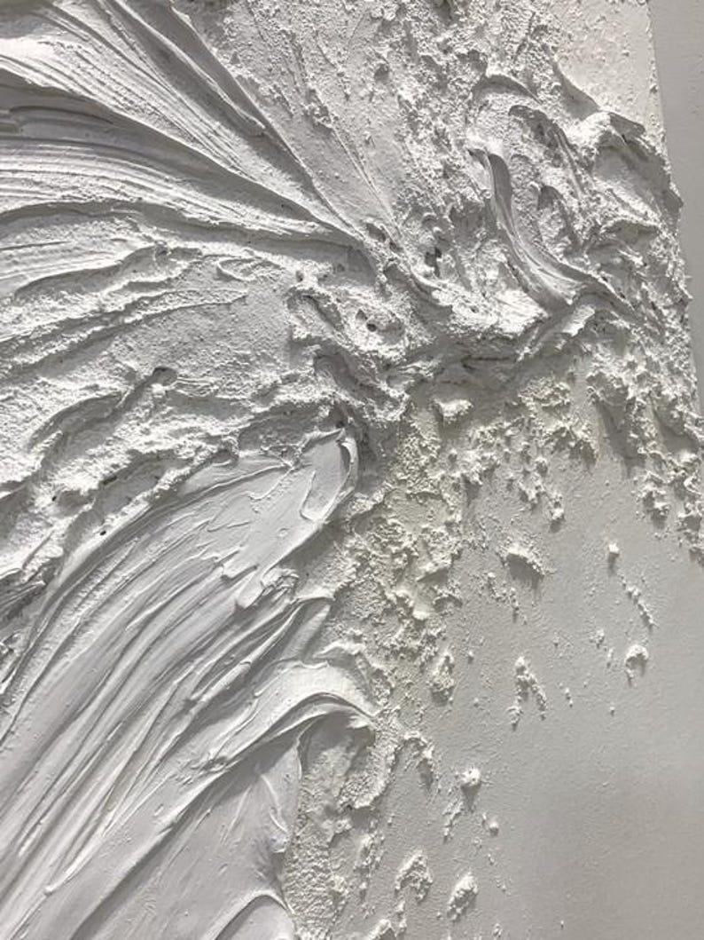 Whispering Form - Minimalist White Textured Painting Wabi-Sabi Abstract Wall Art