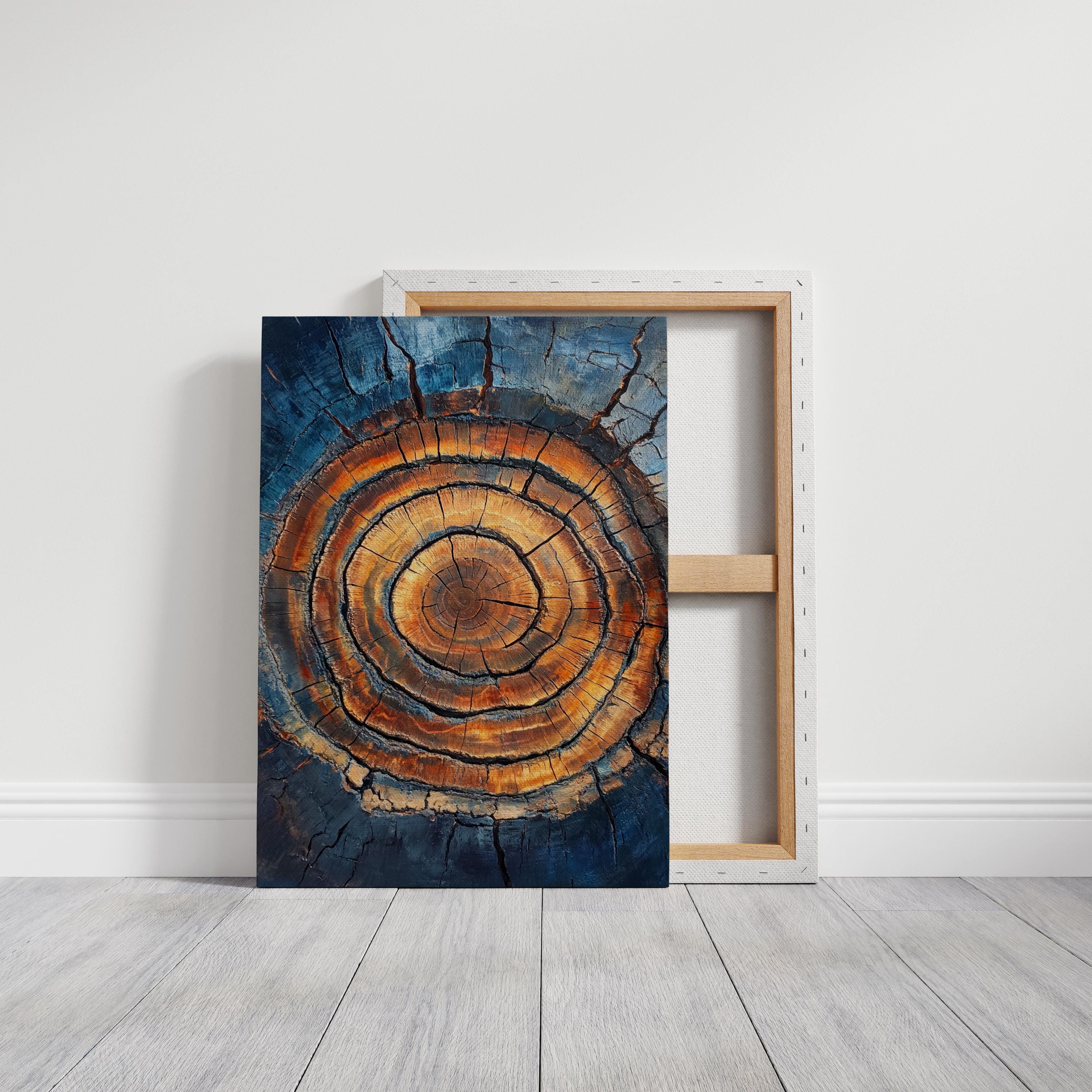 Time Rings – Tree Ring Texture Canvas Abstract Nature Wall Art Rustic Wood Decor