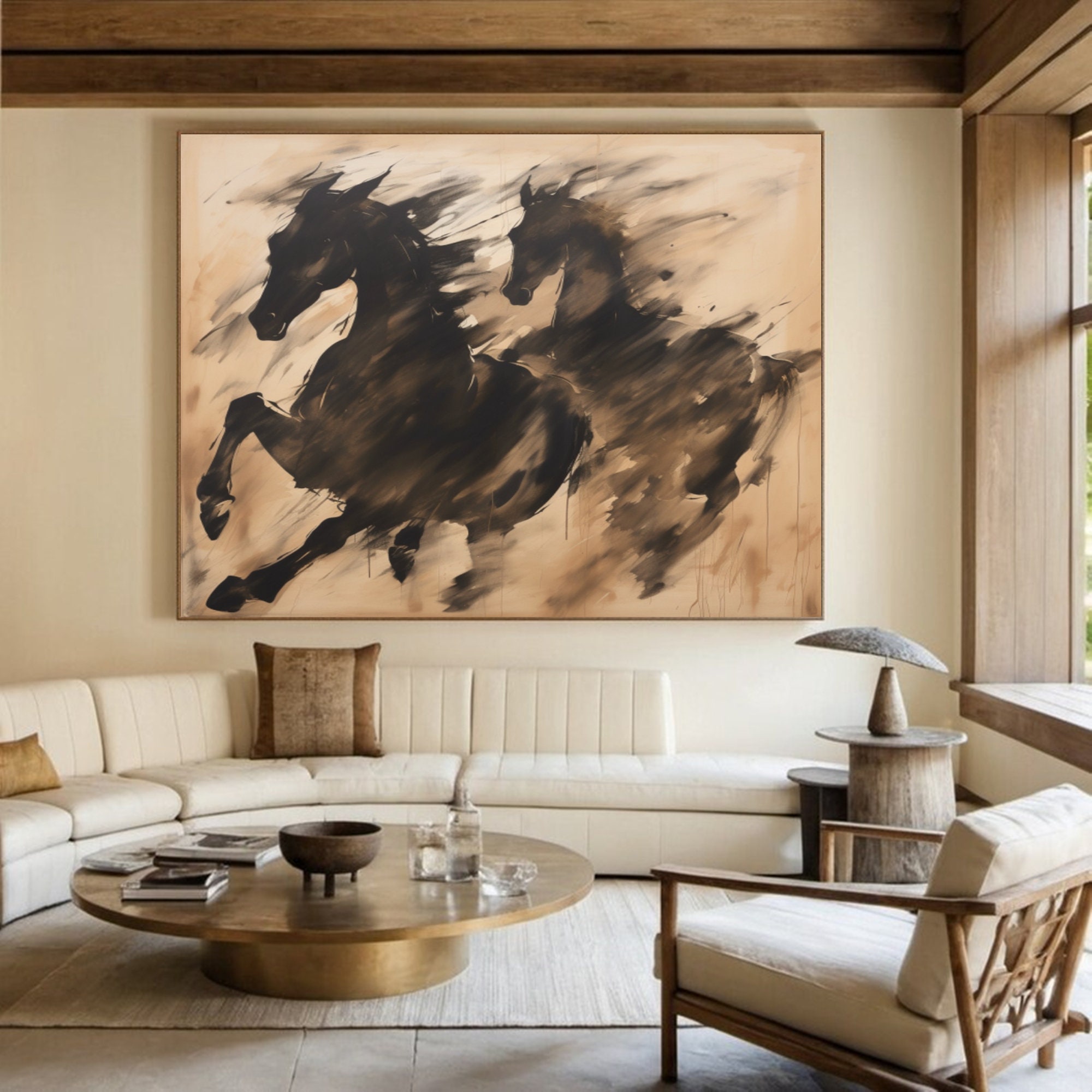 Wild Motion – Abstract Running Horses Canvas Art