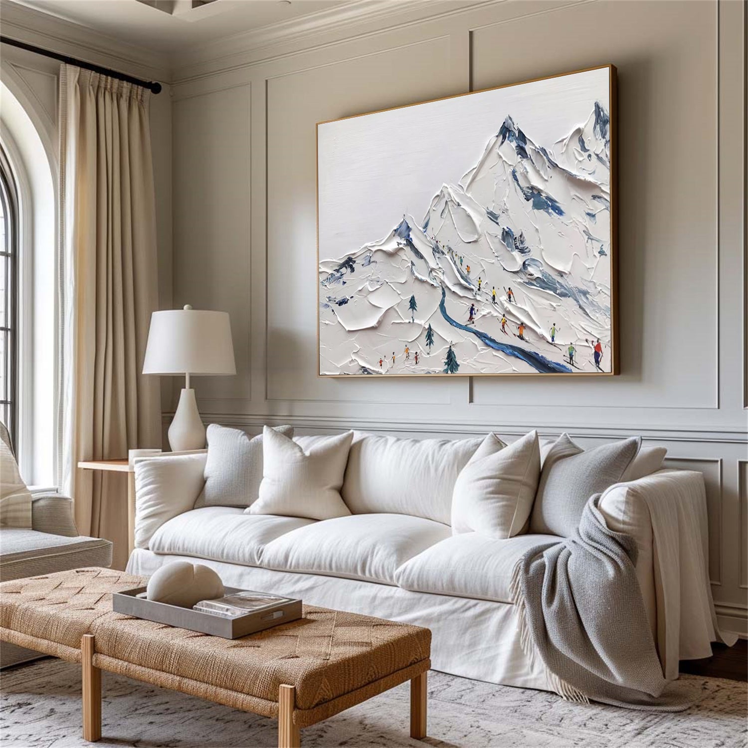 Winter Glide – Textured Snow Mountain Painting