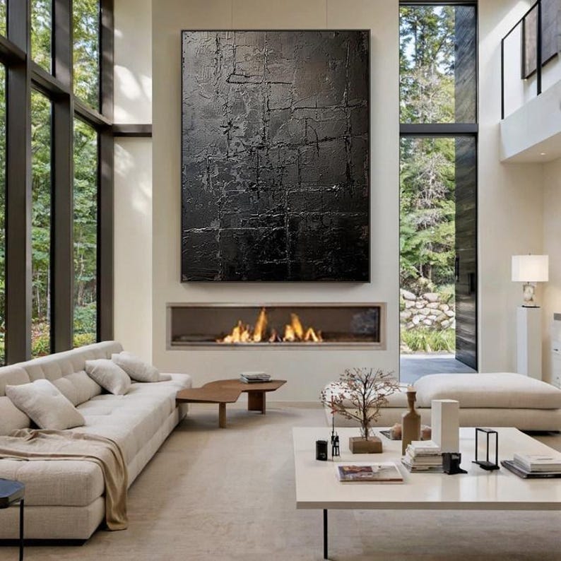 Eclipsed Silence – Large Textured Abstract Canvas Wall Art