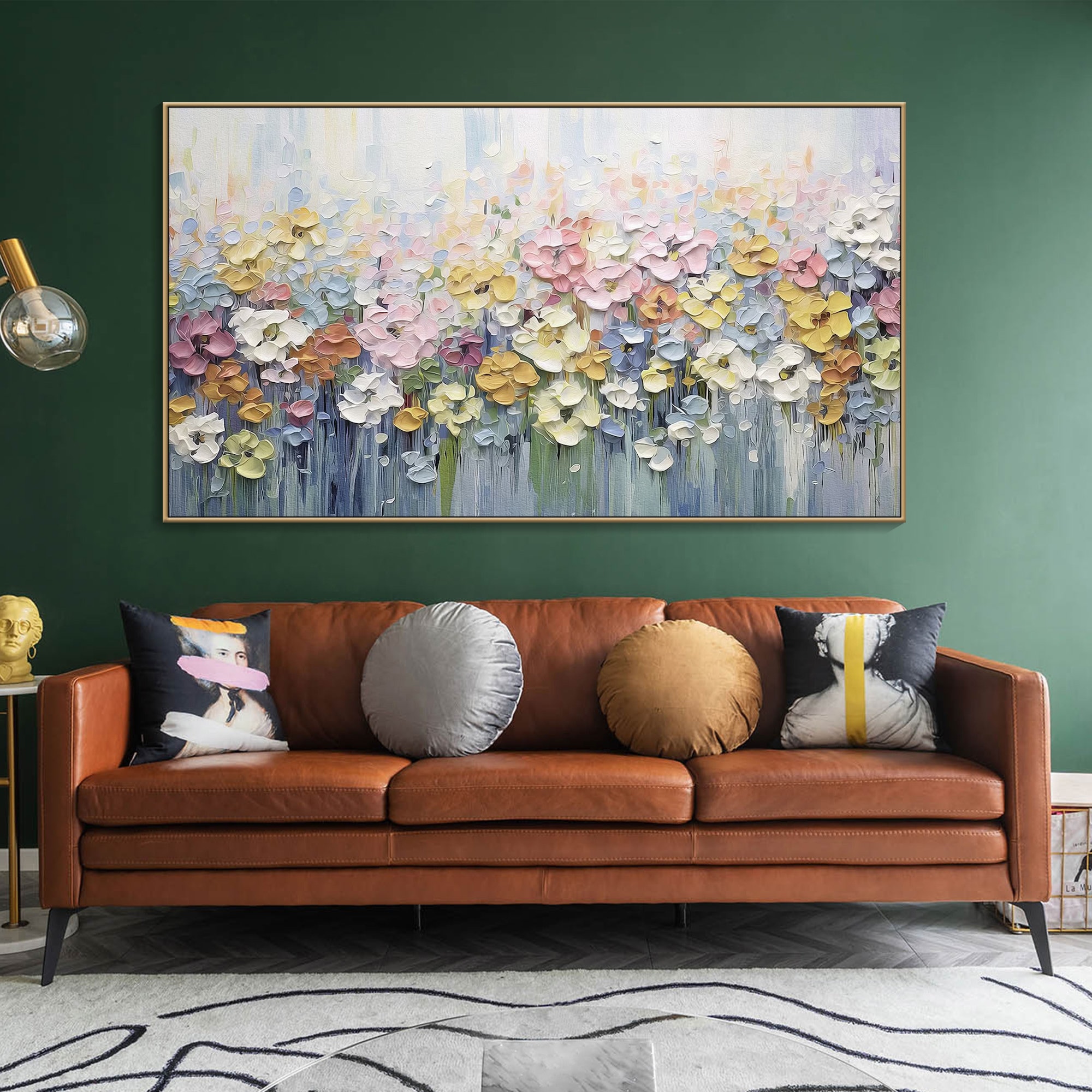 Blooming Horizon – Large Textured Floral Oil Painting