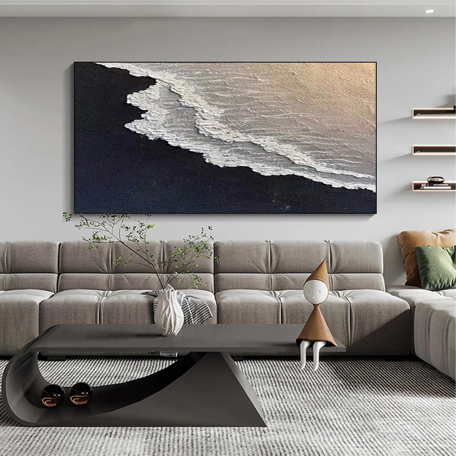 Eternal Tide — Textured Abstract Seascape Oil Painting, Modern Coastal Wall Art