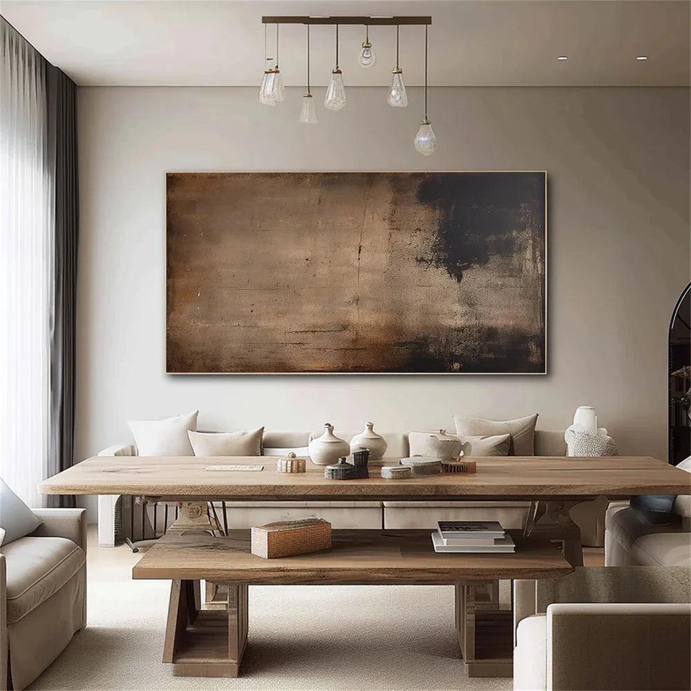 Silent Patina — Wabi-Sabi Minimalist Abstract Textured Oil Painting, Modern Wall Art