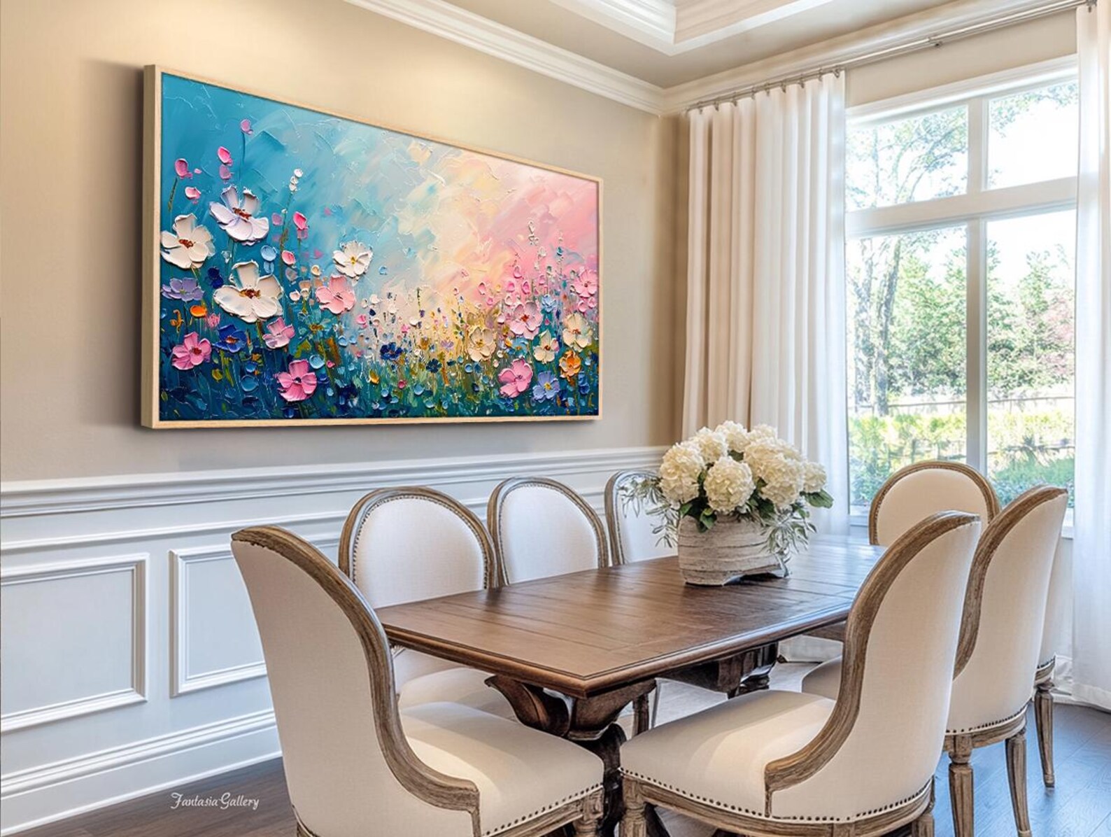 Blooming Serenade – Textured Floral Abstract Oil Painting