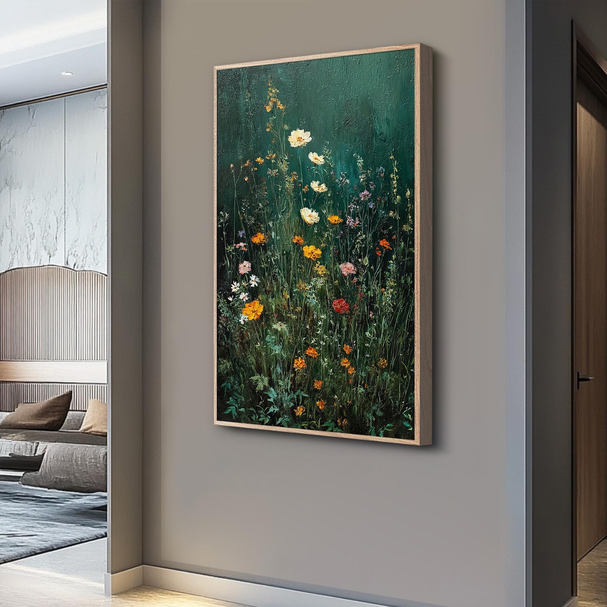 Whispers of Meadow – Textured Wildflower Oil Painting