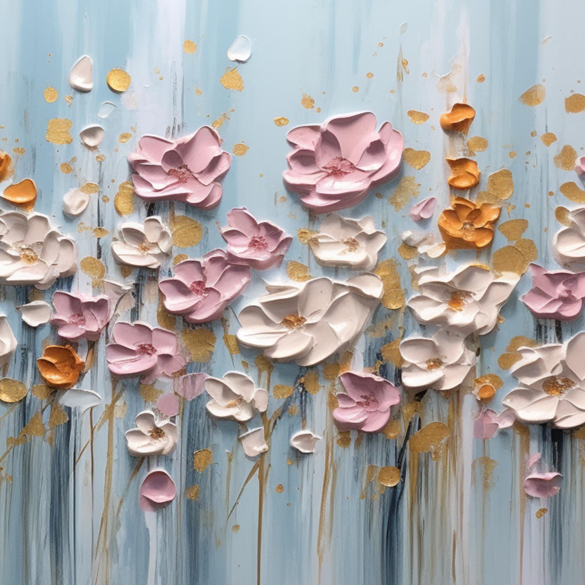 Floral Symphony: Textured Flower Art