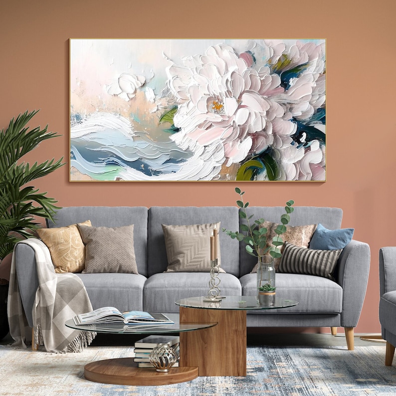 Blossoming Elegance: Textured Peony Art