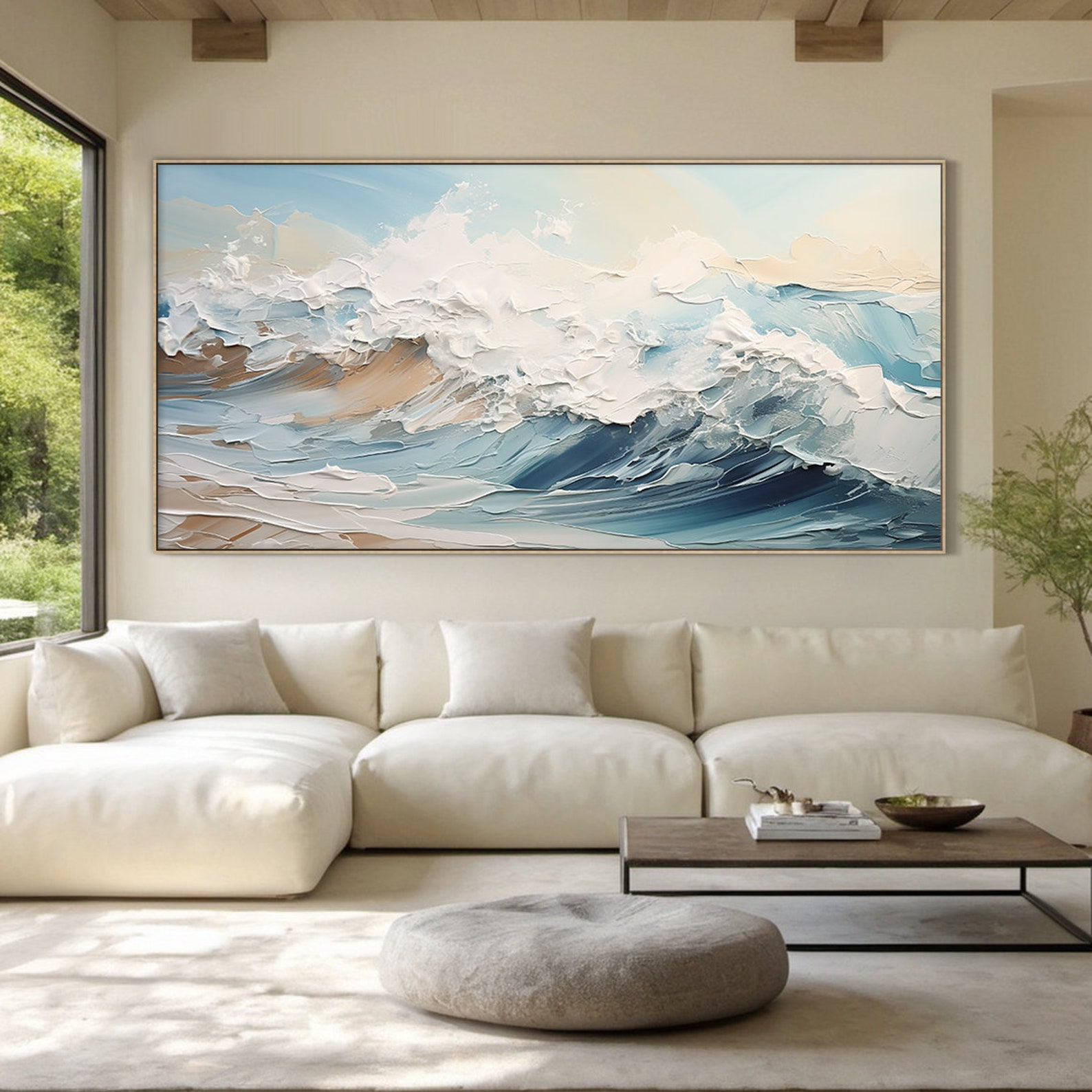 Ocean Breeze: Textured Wave Art