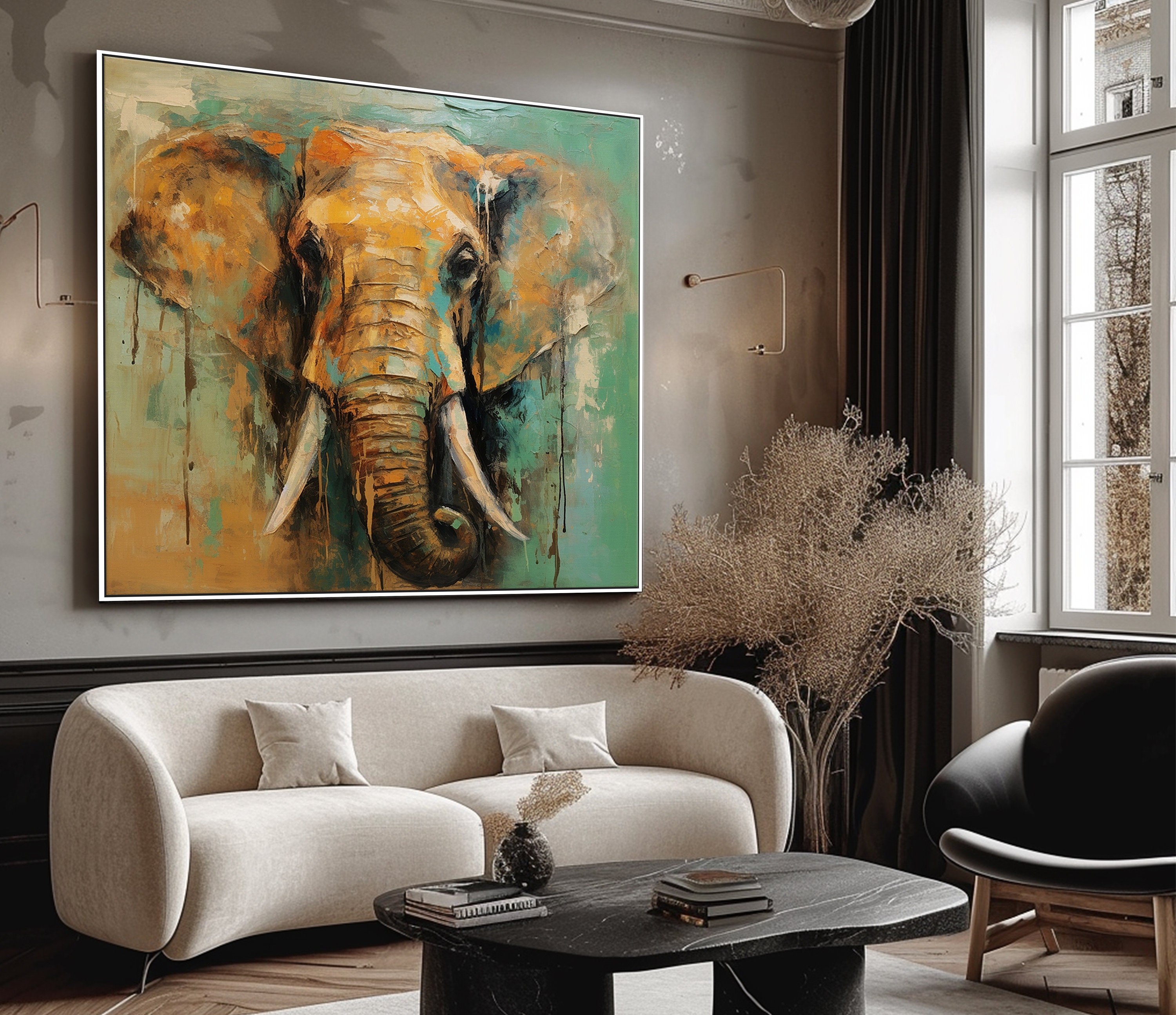 Echo of the Wild – Realistic Elephant Wall Art
