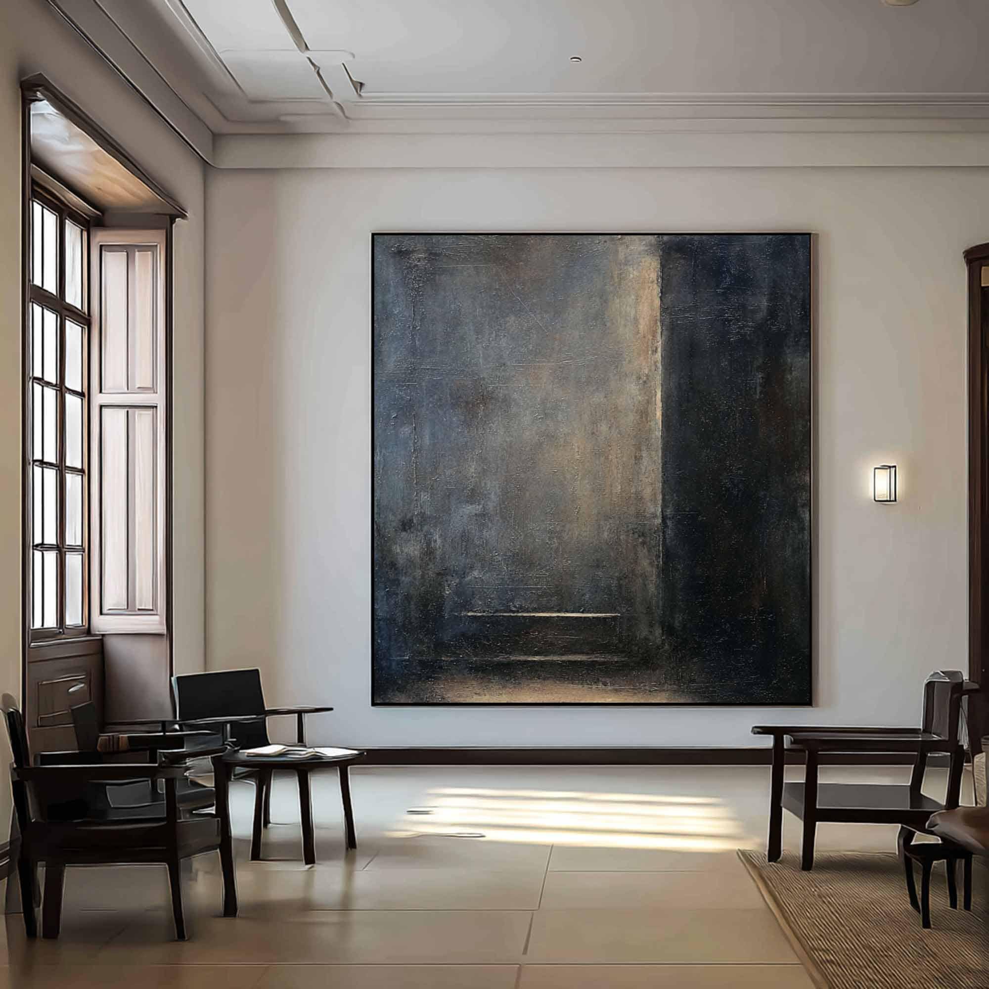 Silent Passage – Large Minimalist Abstract Oil Painting for Modern Interiors