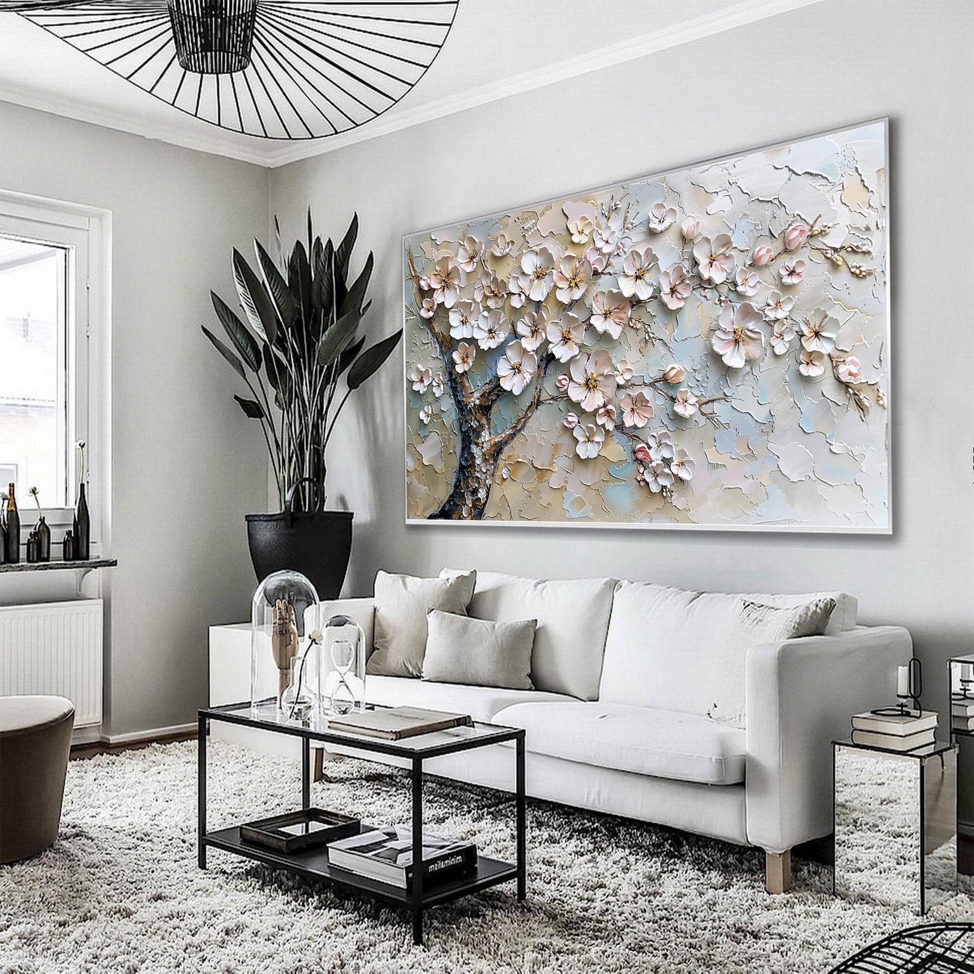 Blossom Grace – Textured Floral Oil Painting