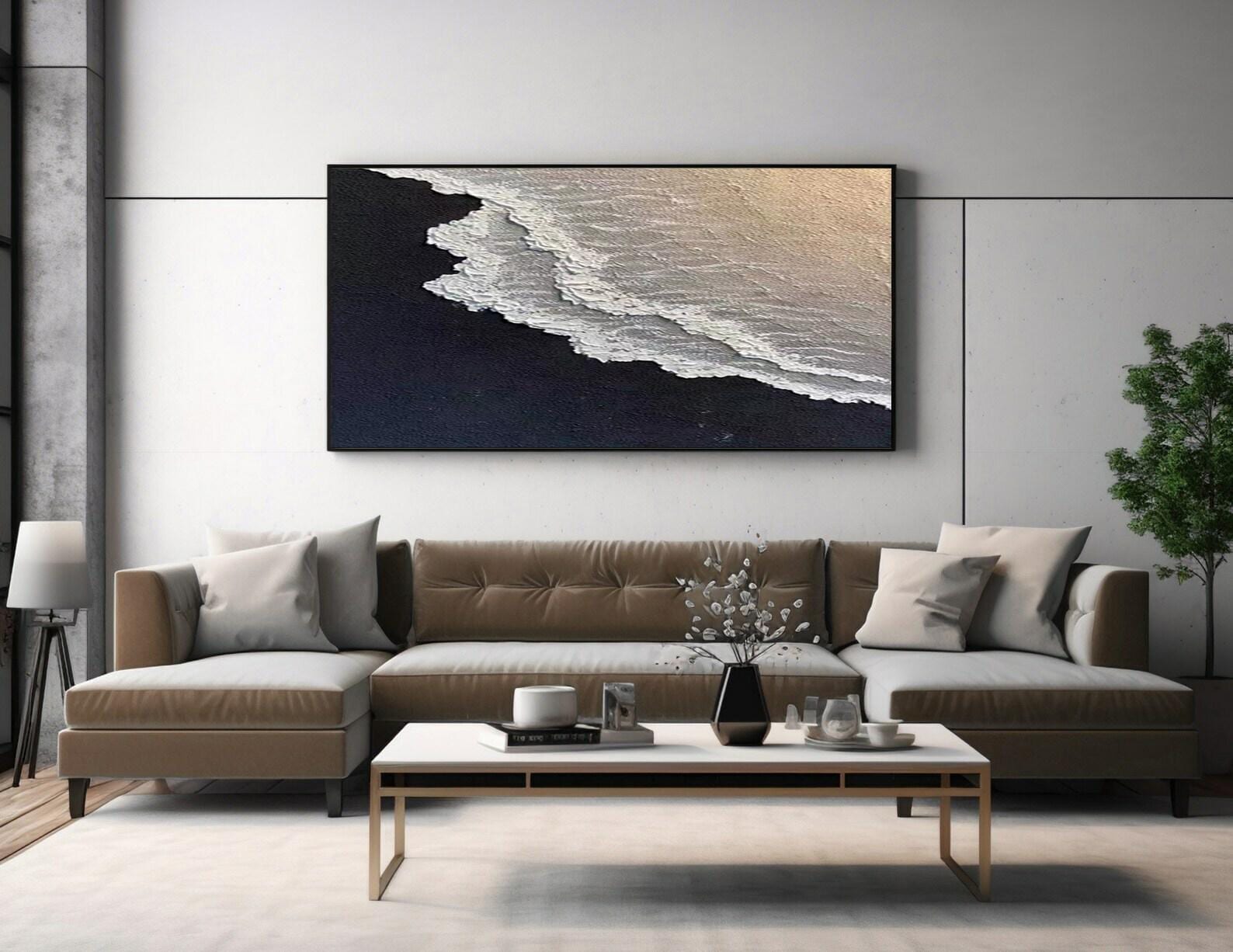 Eternal Tide — Textured Abstract Seascape Oil Painting, Modern Coastal Wall Art