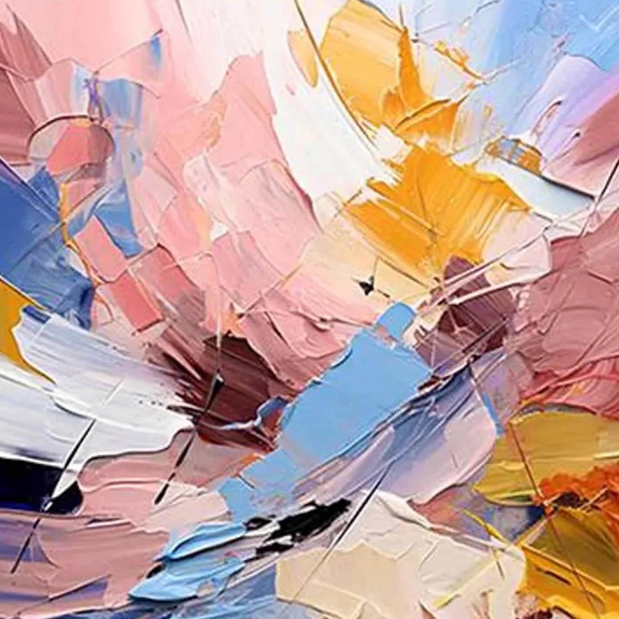 Radiant Harmony — Colorful Abstract Textured Oil Painting, Modern Contemporary Wall Art