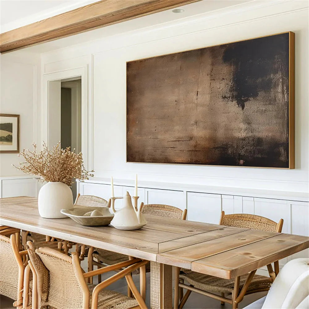 Silent Patina — Wabi-Sabi Minimalist Abstract Textured Oil Painting, Modern Wall Art