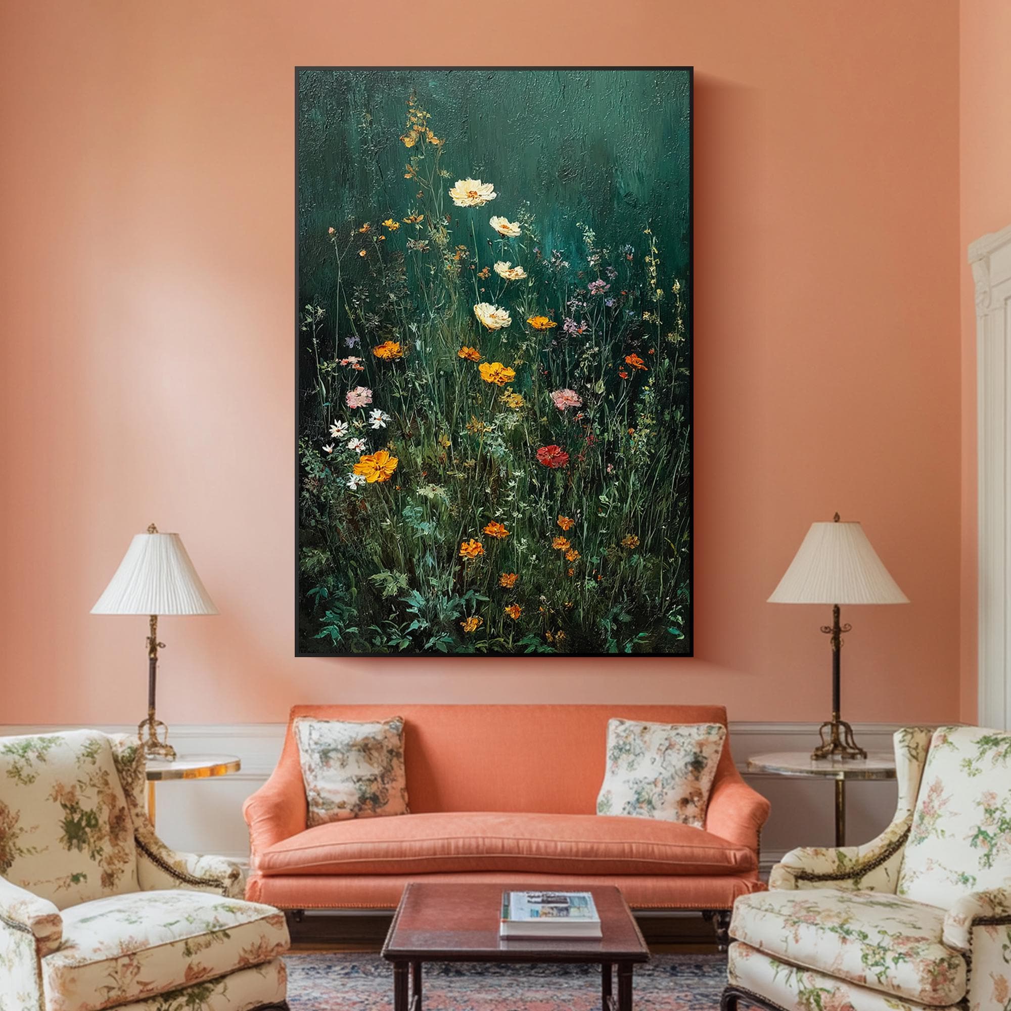 Whispers of Meadow – Textured Wildflower Oil Painting