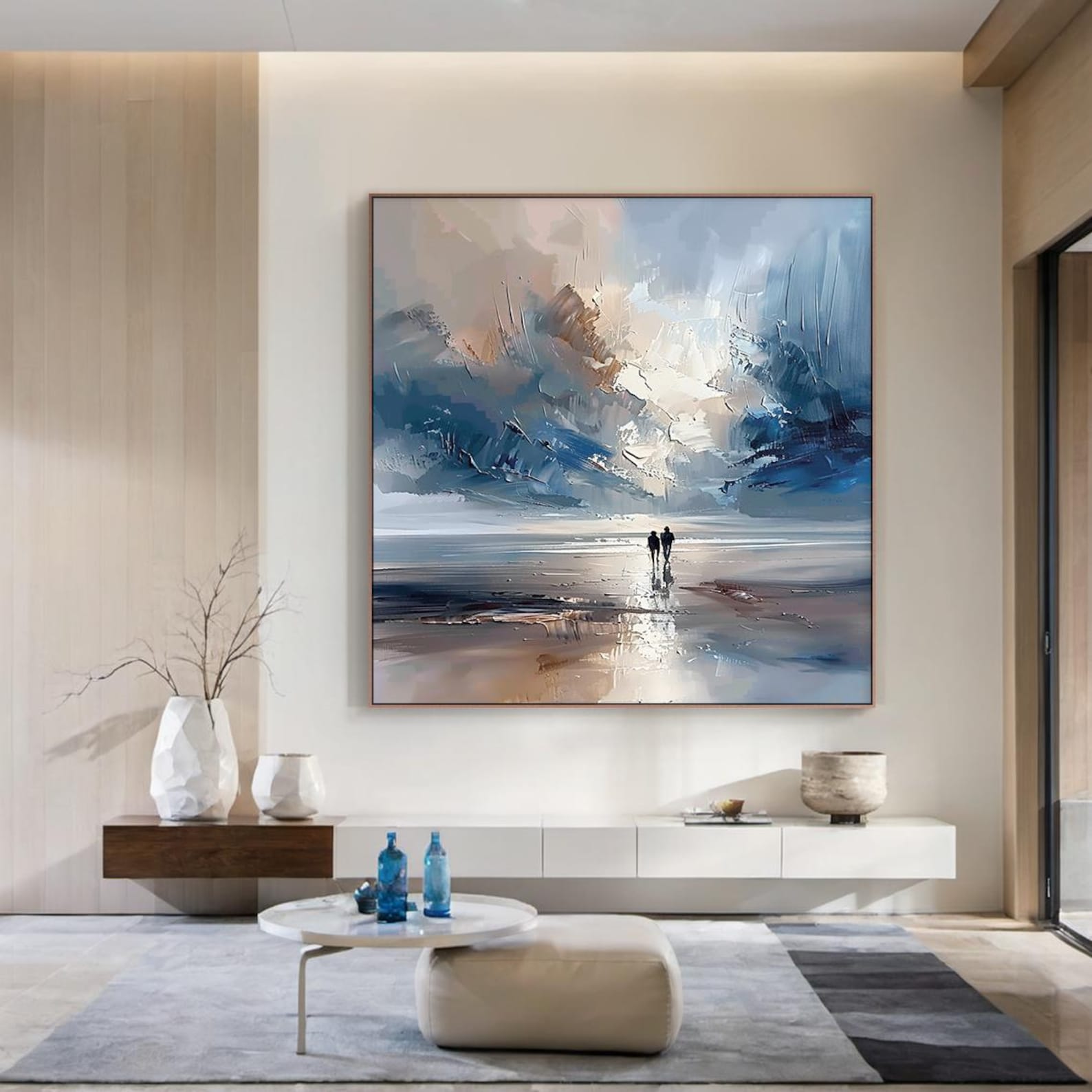 Eternal Horizon – Romantic Seascape Abstract Oil Painting