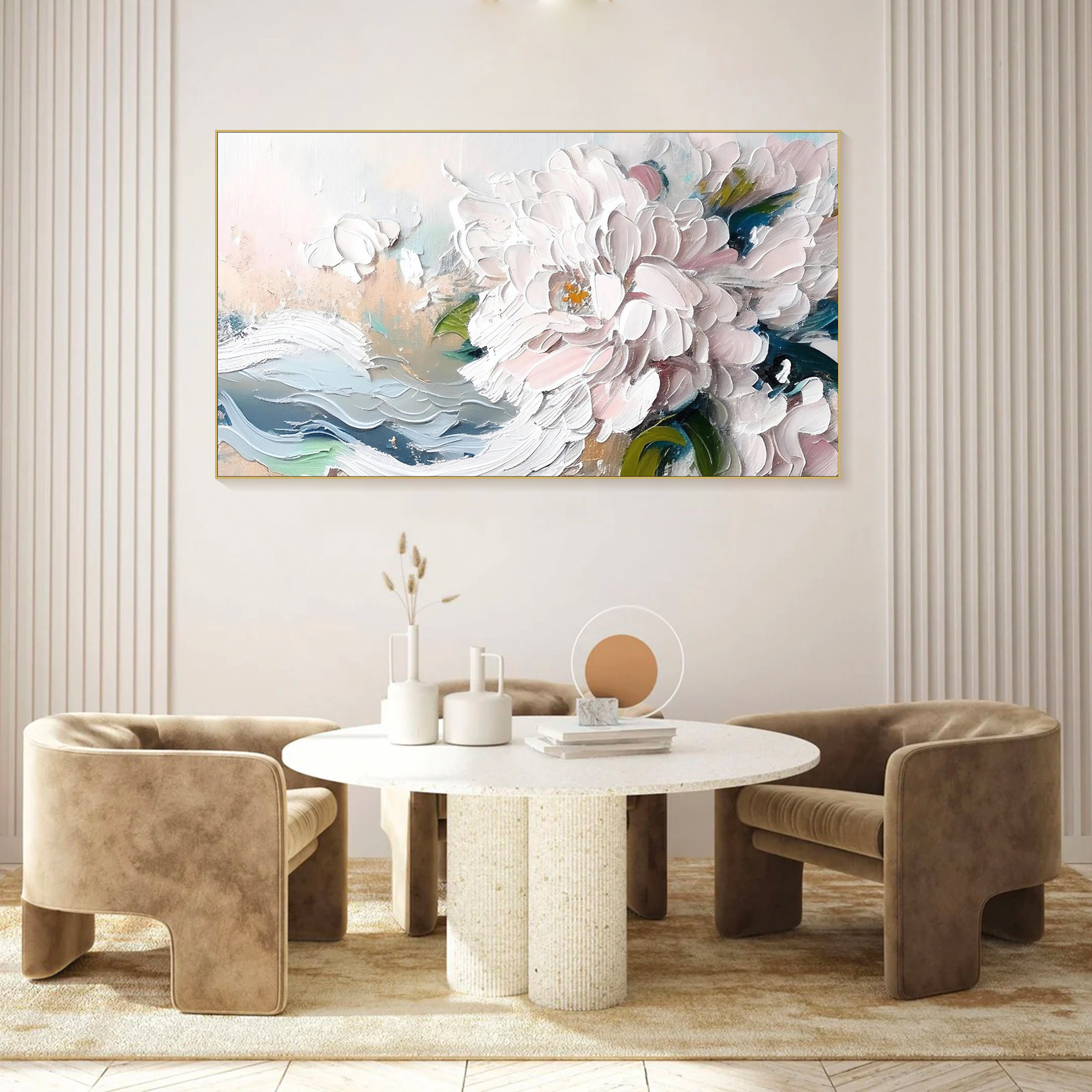 Blossoming Elegance: Textured Peony Art