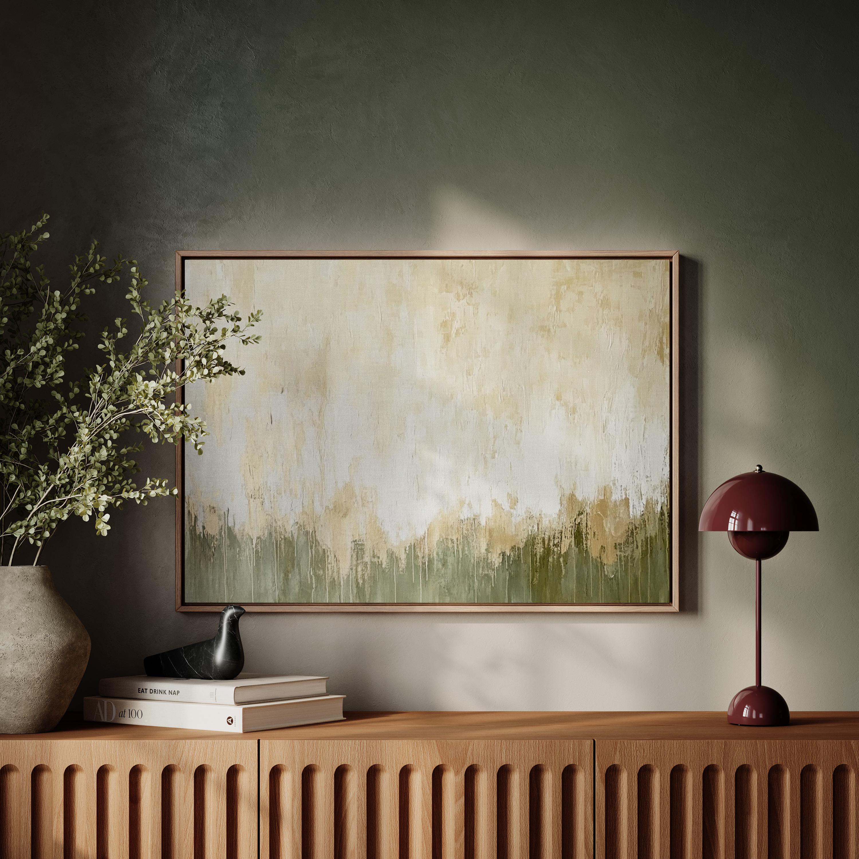 Whisper Field – Horizontal Minimalist Textured Abstract Canvas Wabi Sabi Wall Art