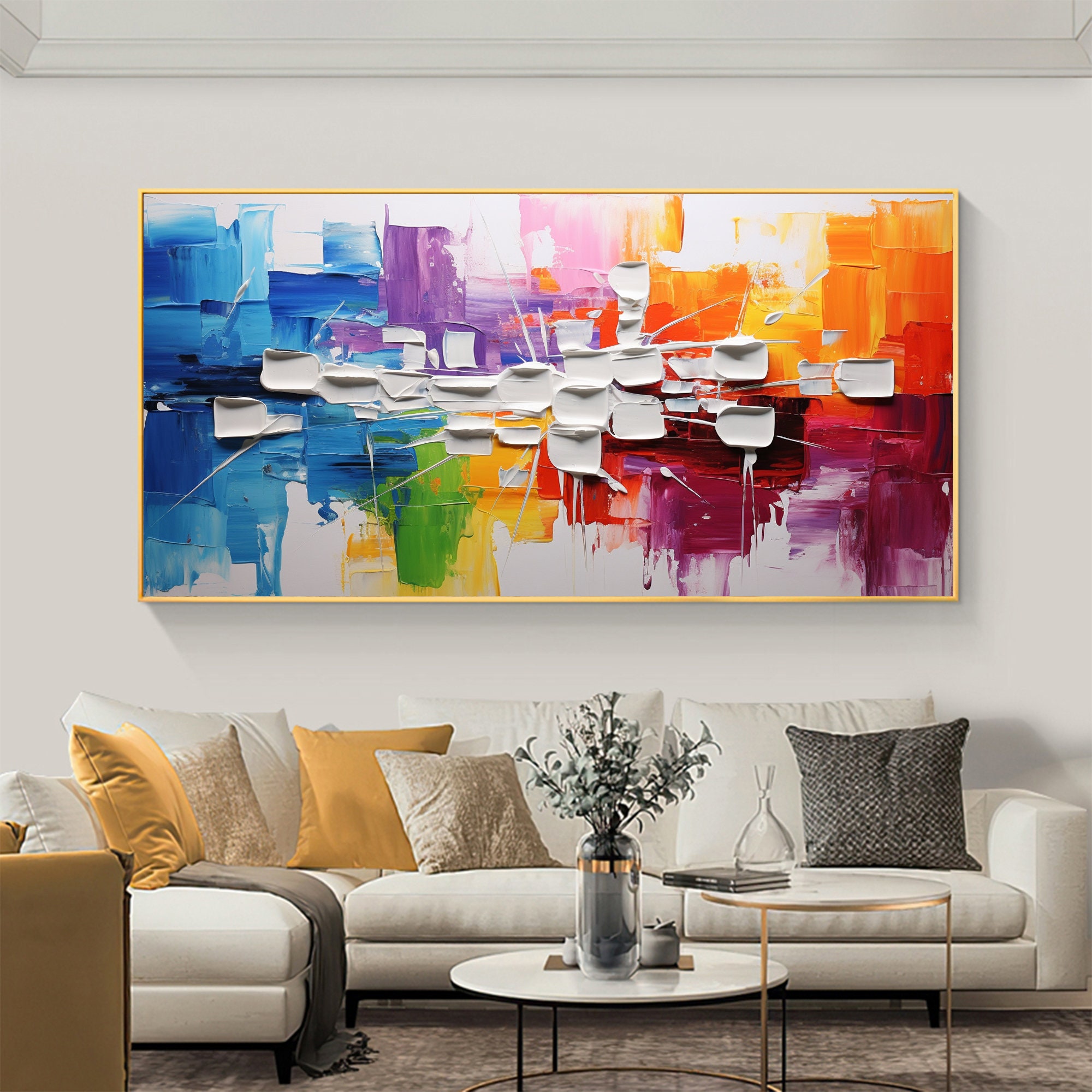 Chromatic Pulse – Modern Abstract 3D Textured Wall Art