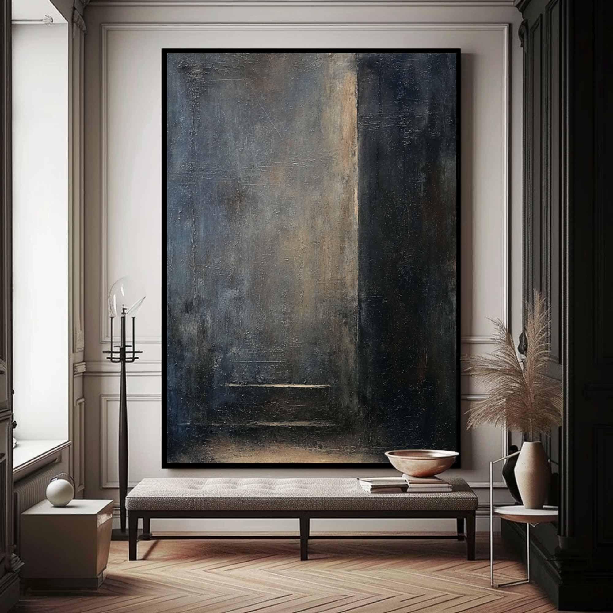 Silent Passage – Large Minimalist Abstract Oil Painting for Modern Interiors