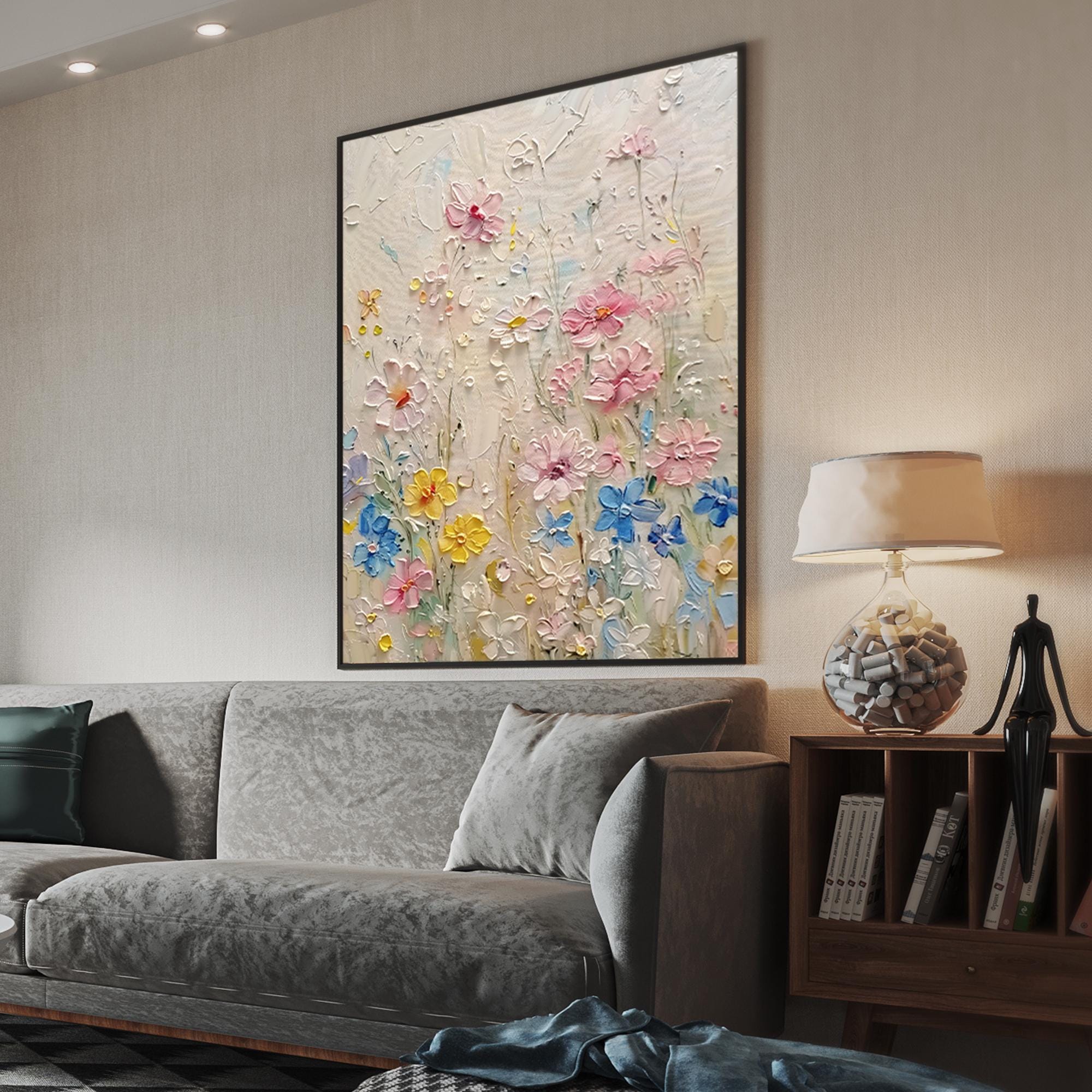 Dancing with the Breeze Colorful 3D Textured Flower Wall Art