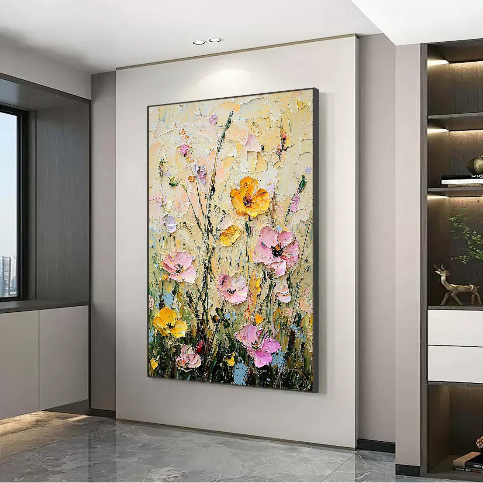 Bloomrise Melody - Textured Floral Oil Painting