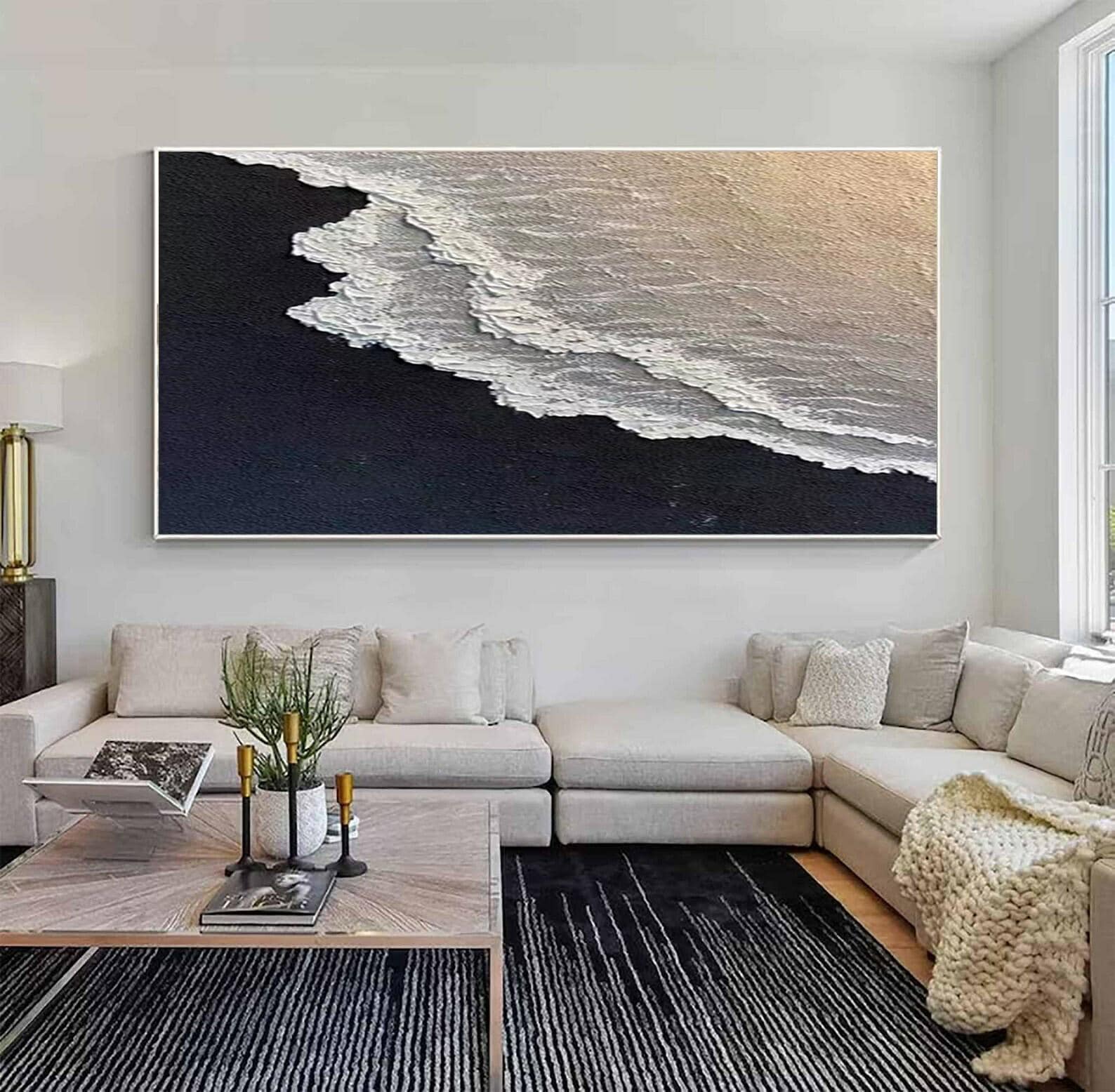 Eternal Tide — Textured Abstract Seascape Oil Painting, Modern Coastal Wall Art