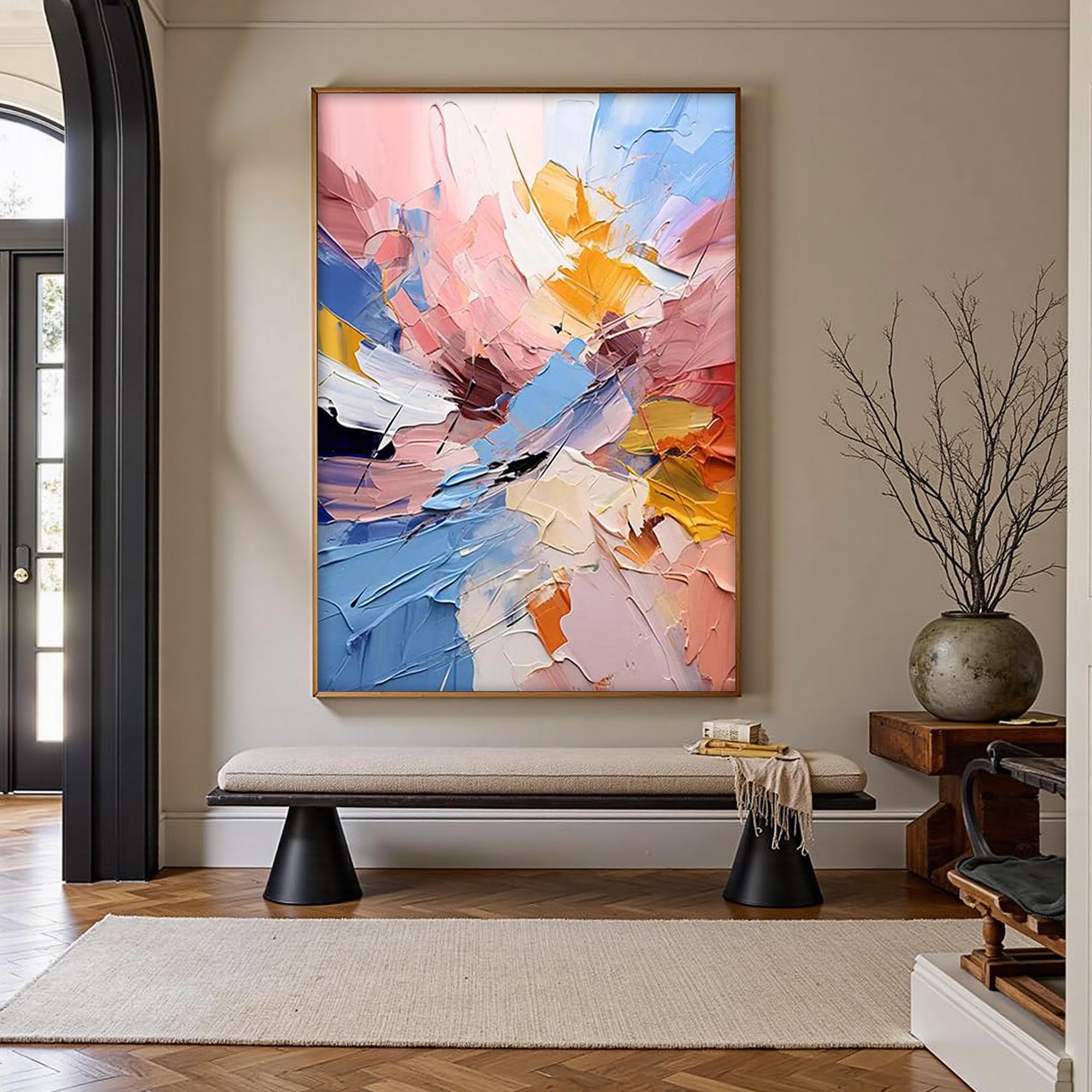 Radiant Harmony — Colorful Abstract Textured Oil Painting, Modern Contemporary Wall Art