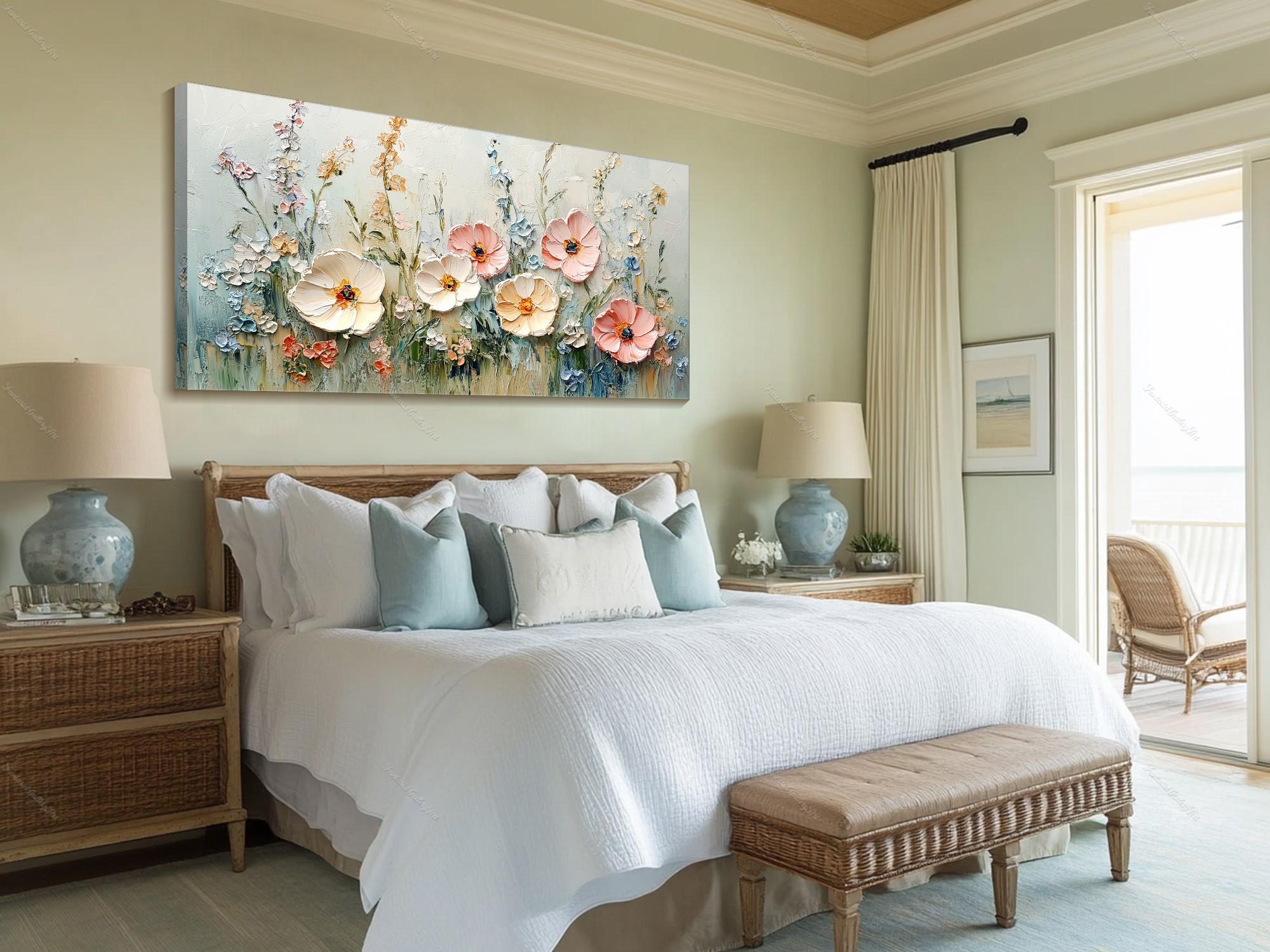 Petals of Calm – Textured Floral Oil Painting