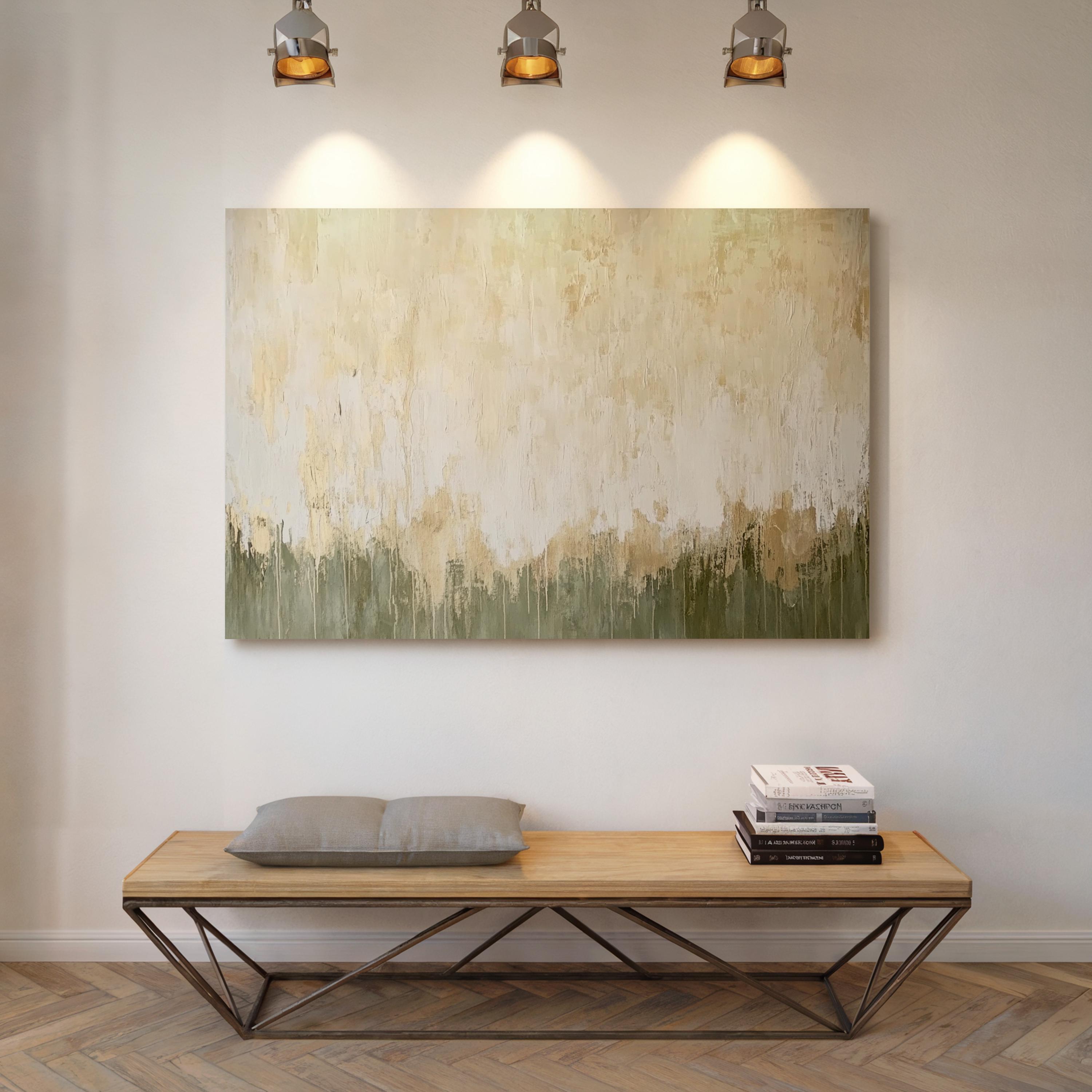 Whisper Field – Horizontal Minimalist Textured Abstract Canvas Wabi Sabi Wall Art