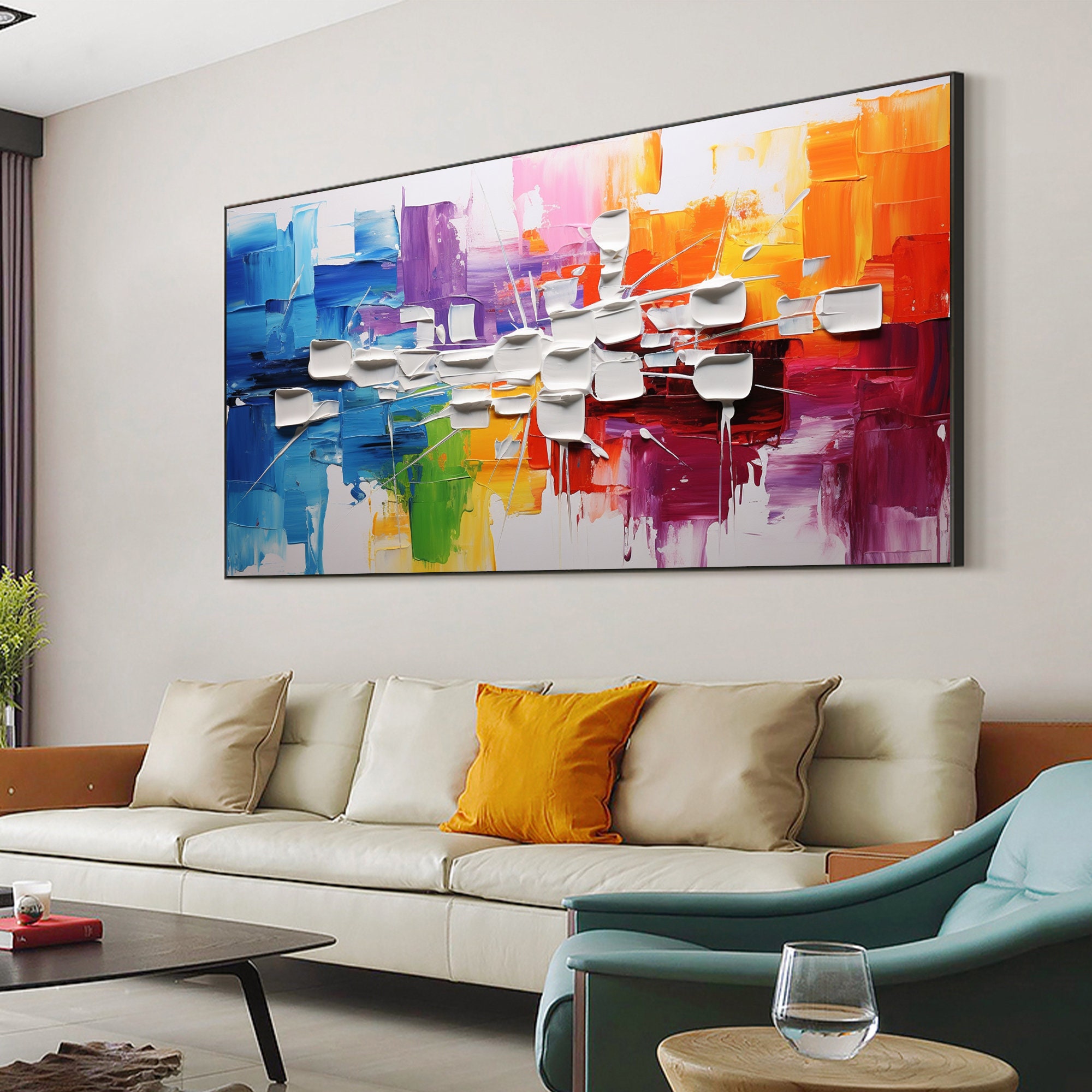 Chromatic Pulse – Modern Abstract 3D Textured Wall Art
