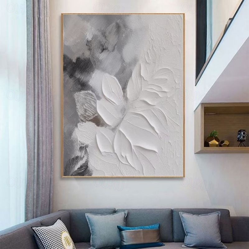 Ethereal Leaves – Textured Abstract Wall Art