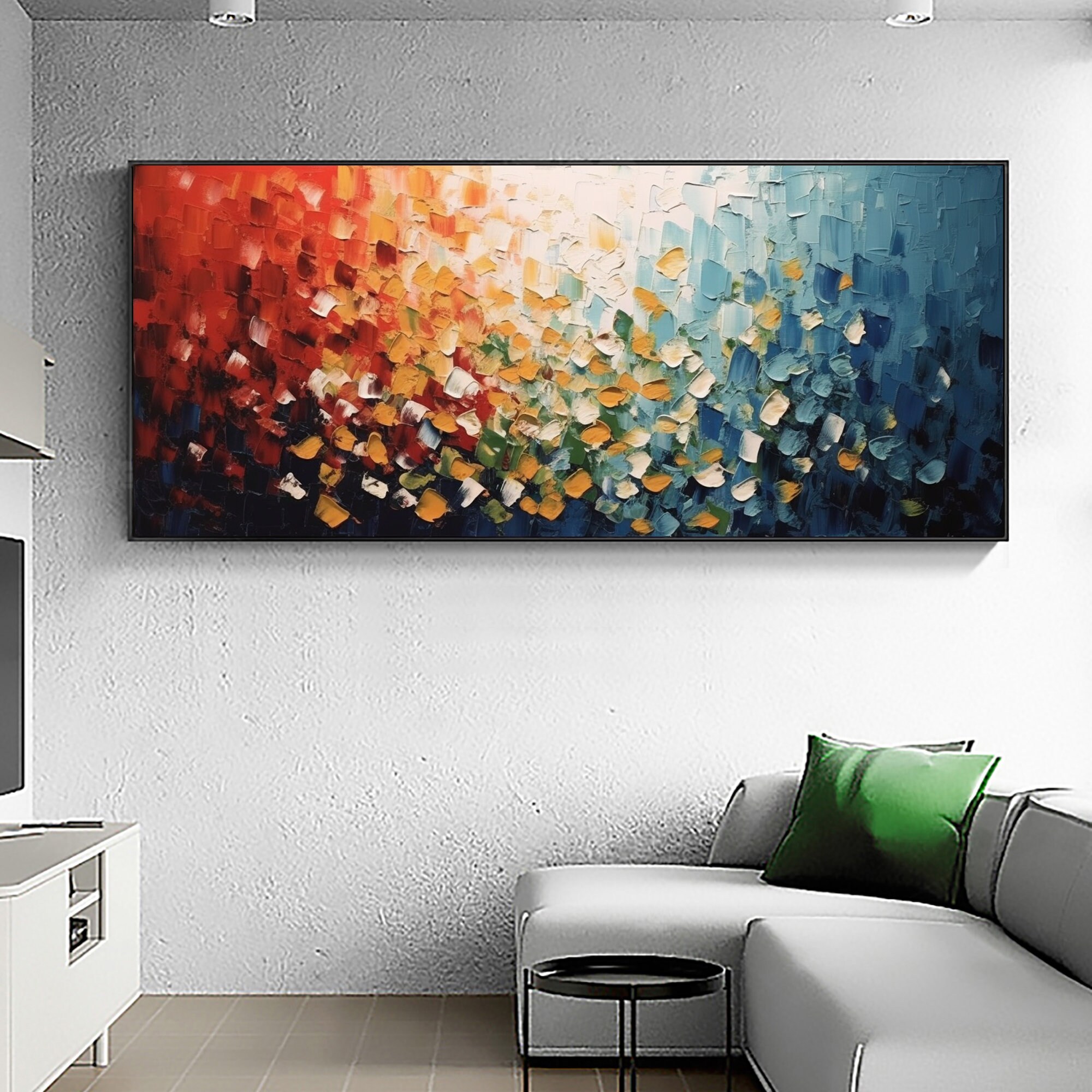 Radiant Flow Large Abstract Textured Oil Painting