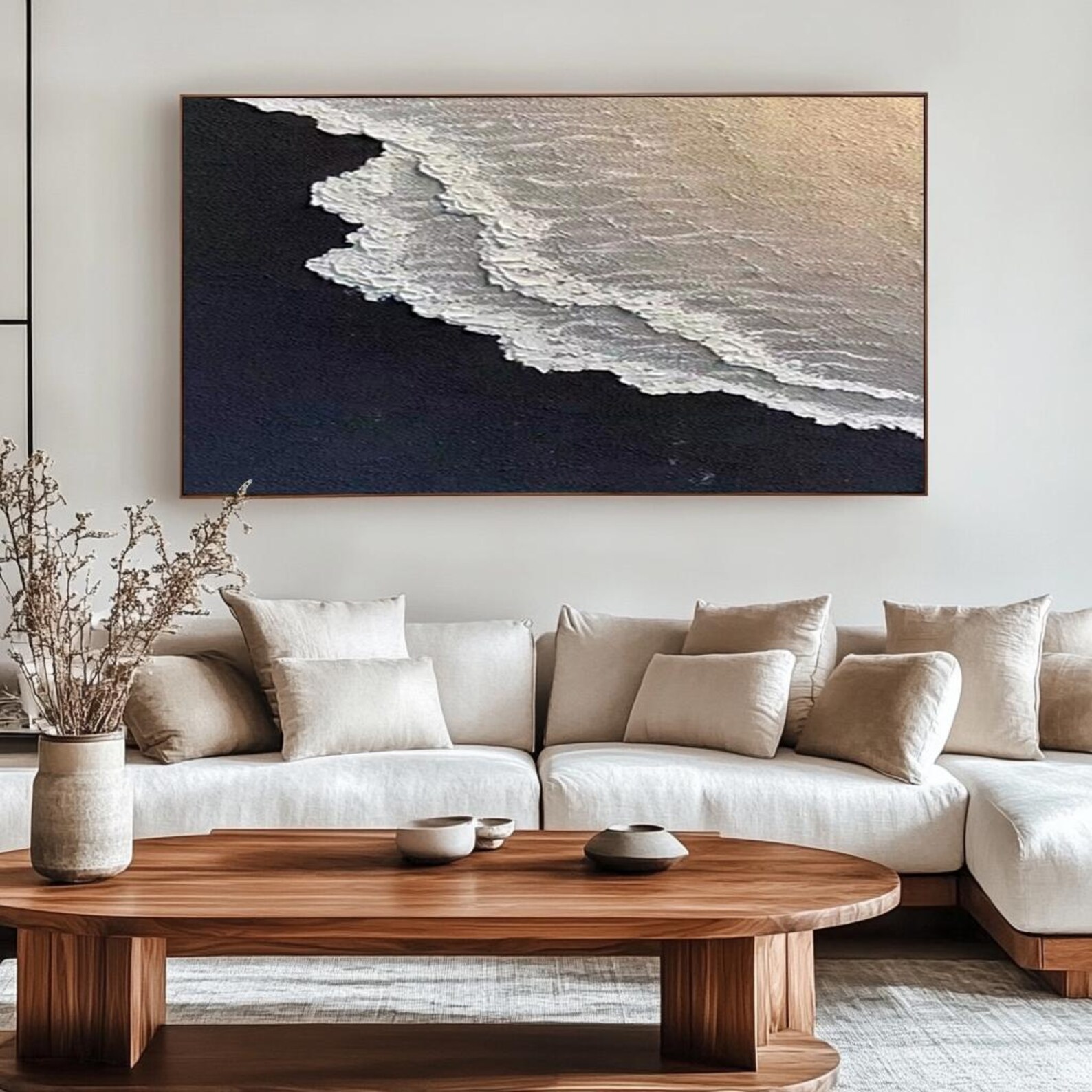 Eternal Tide — Textured Abstract Seascape Oil Painting, Modern Coastal Wall Art