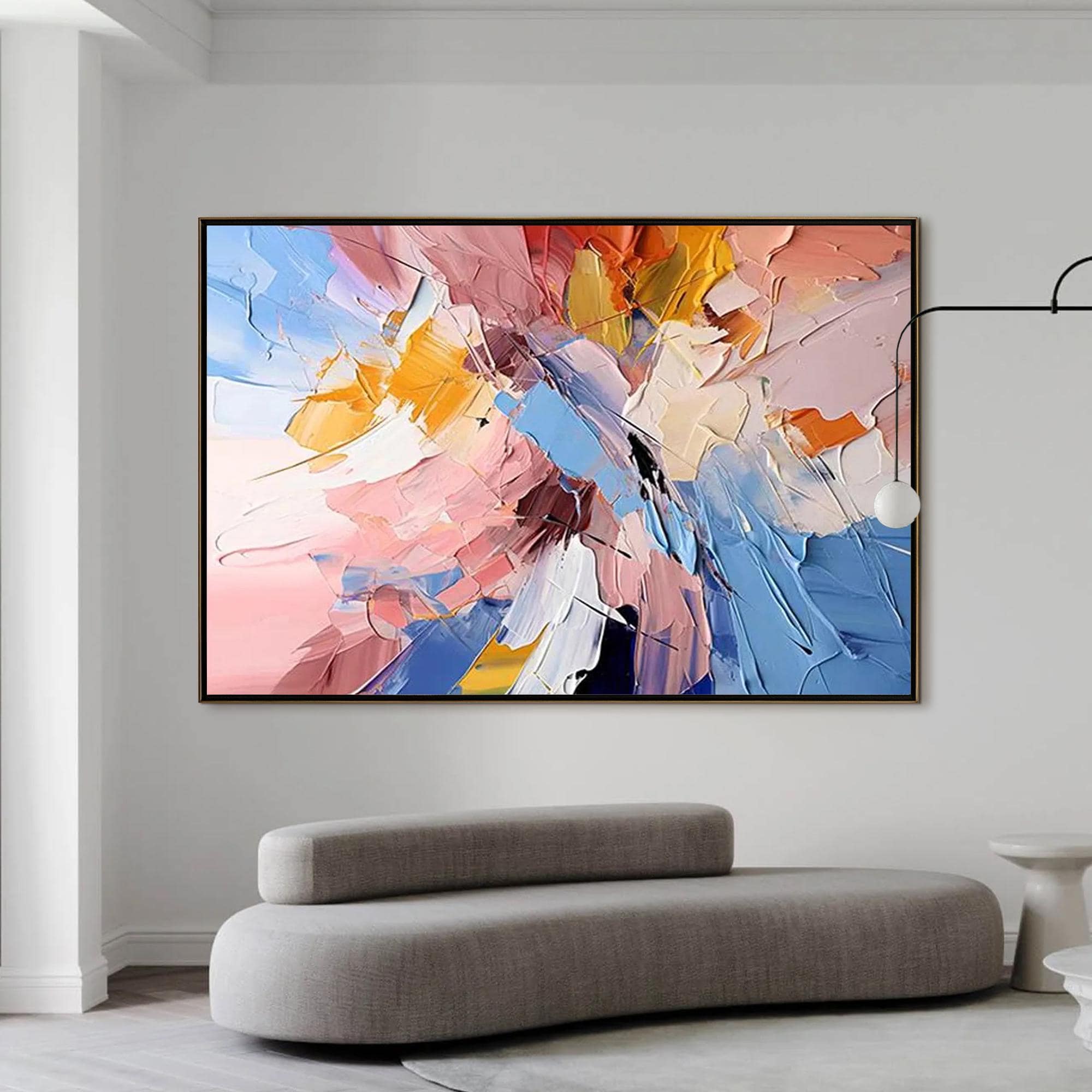 Radiant Harmony — Colorful Abstract Textured Oil Painting, Modern Contemporary Wall Art