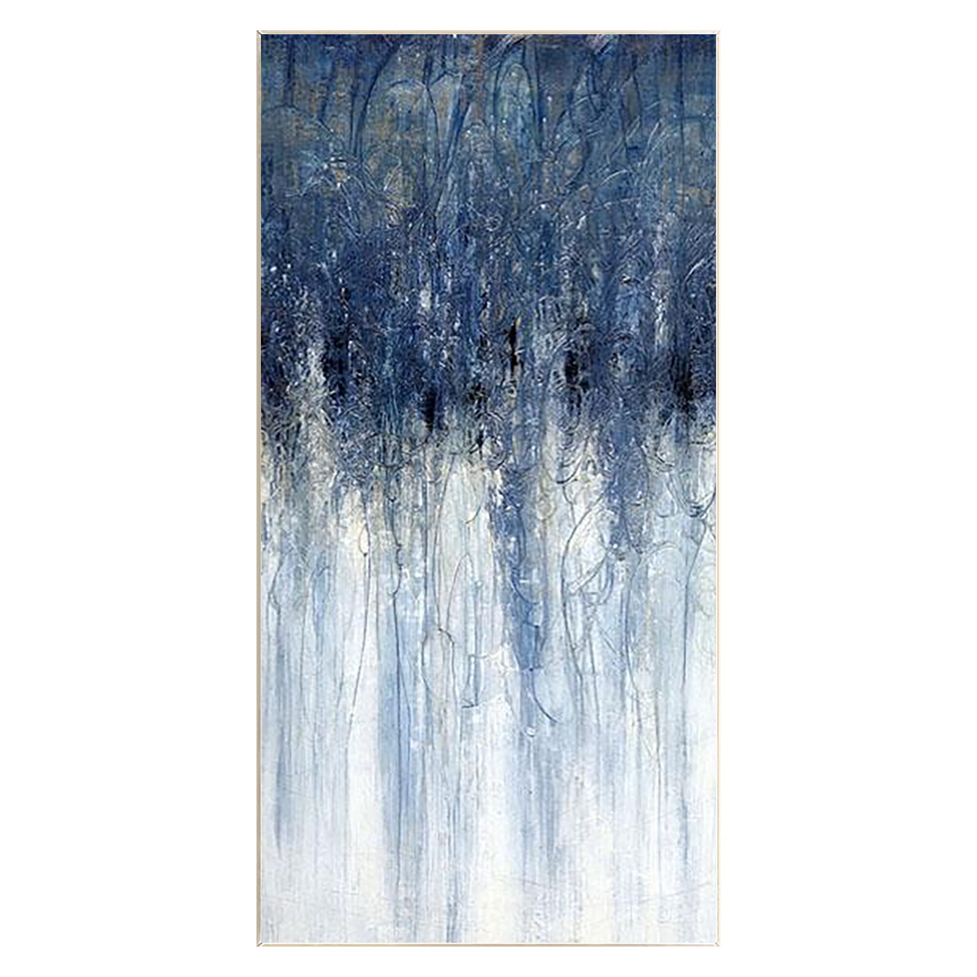 Silent Drift – Textured Blue Abstract Oil Painting