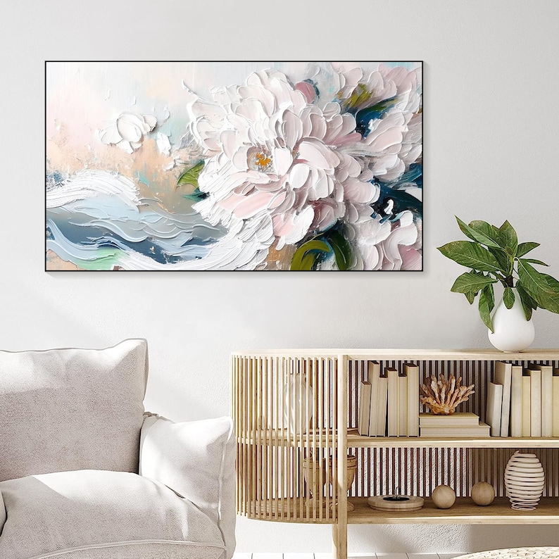 Blossoming Elegance: Textured Peony Art