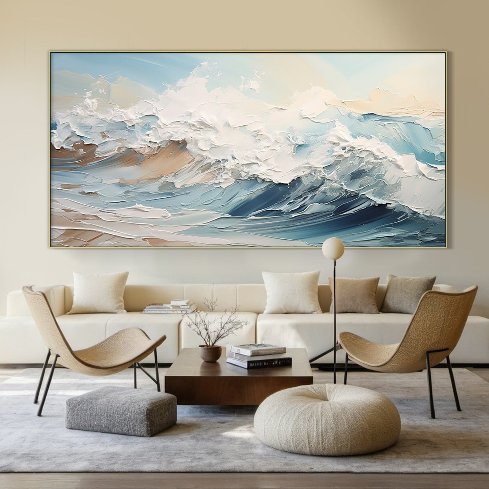 Ocean Breeze: Textured Wave Art